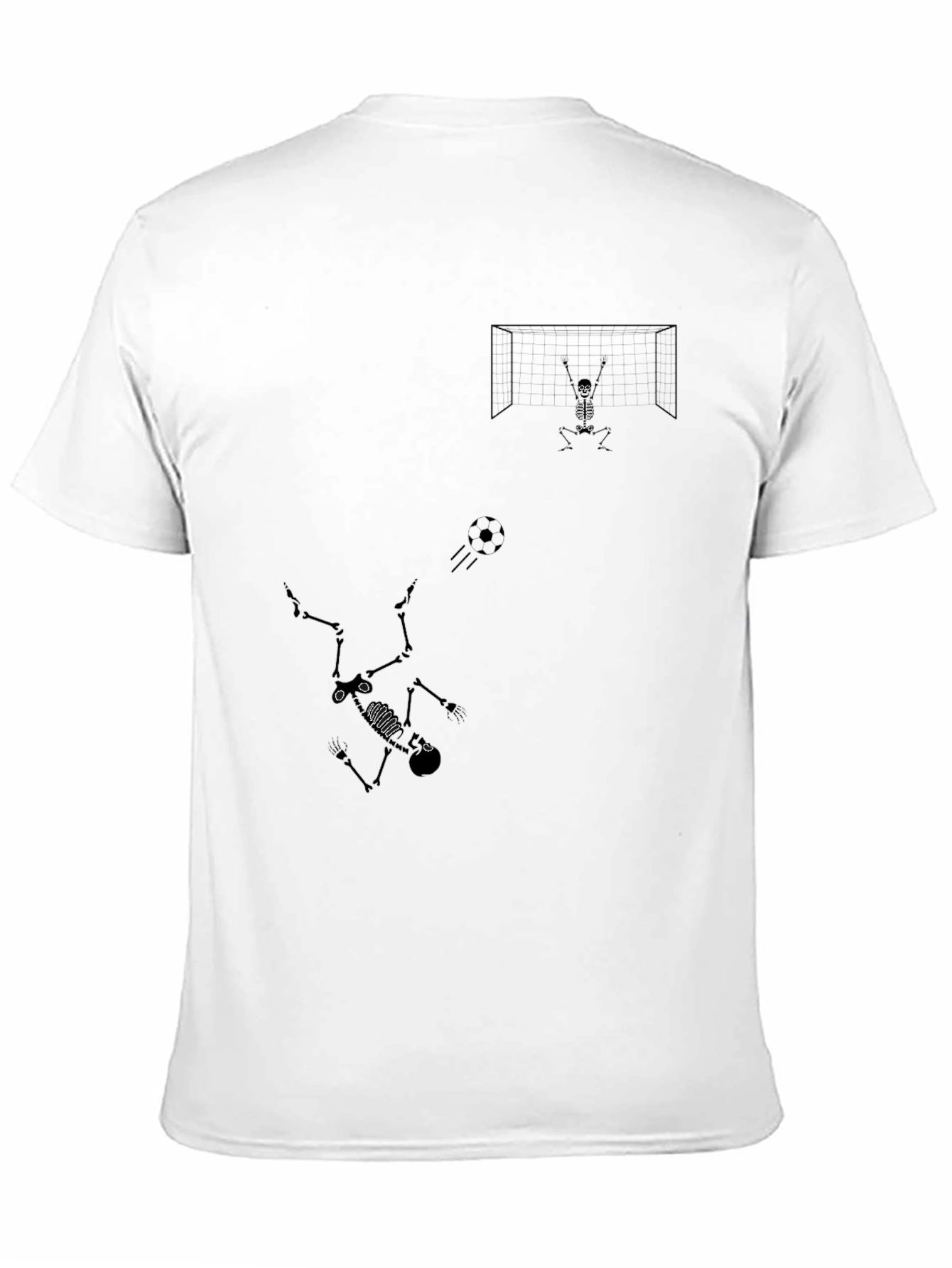 Black Skeleton Soccer Graphic Tee - Black Cotton Shirt view 11