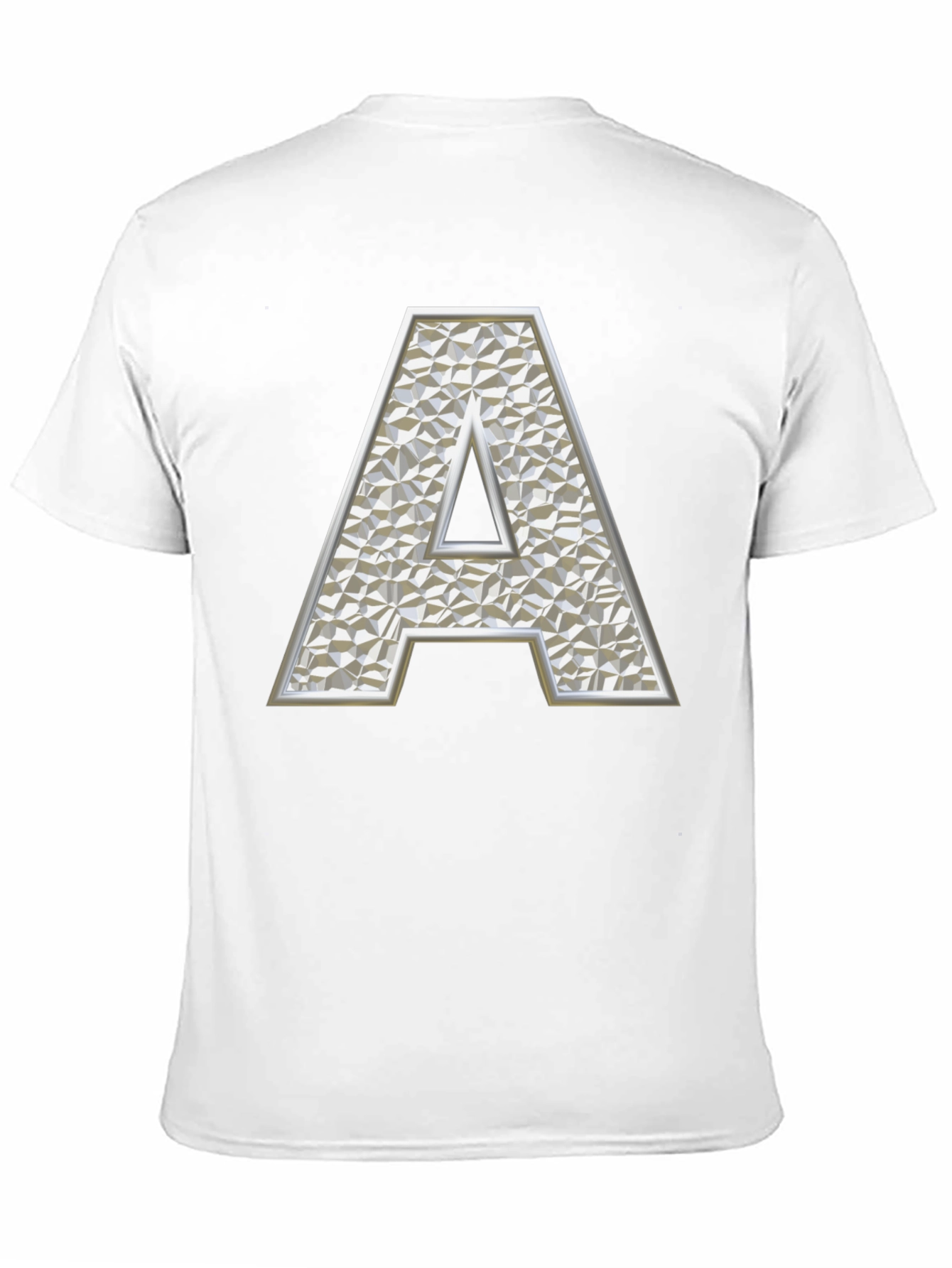 Letter "A" Graphic Print Black T-Shirt - 11