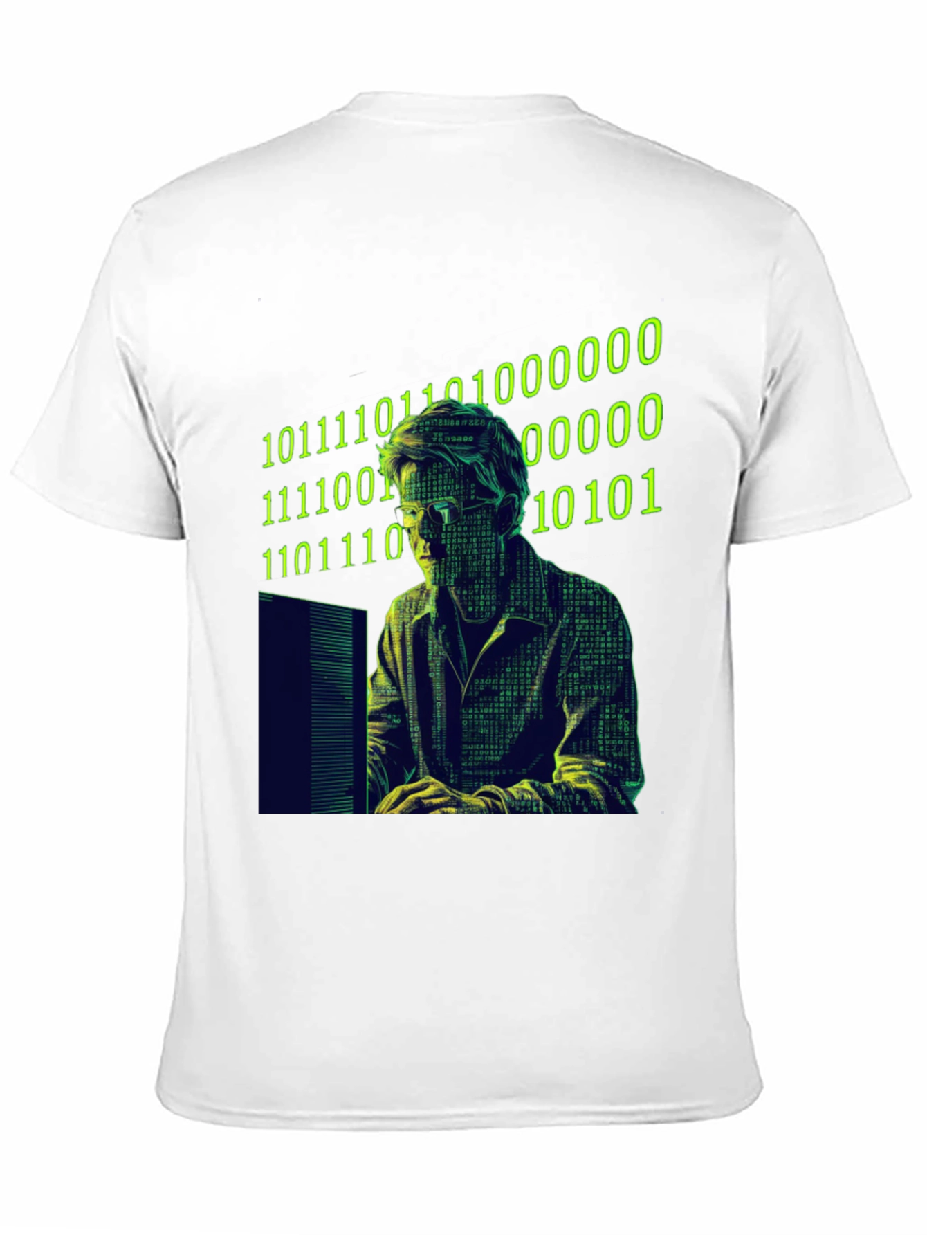 Black Hacker Code Graphic T-Shirt - Black Novelty Tee view 11