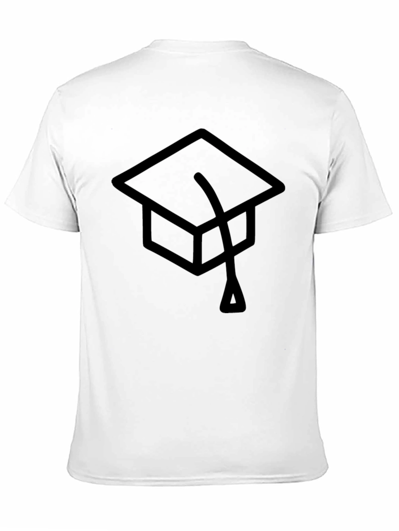 Black Graduation Cap Graphic Tee - Classic Black T-Shirt view 11