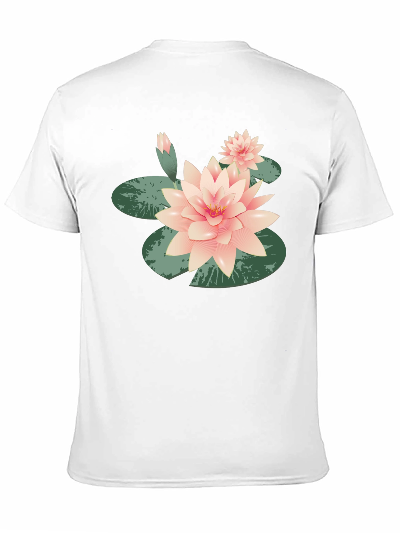 Black Lotus Flower Graphic Tee - Black Cotton Casual view 11