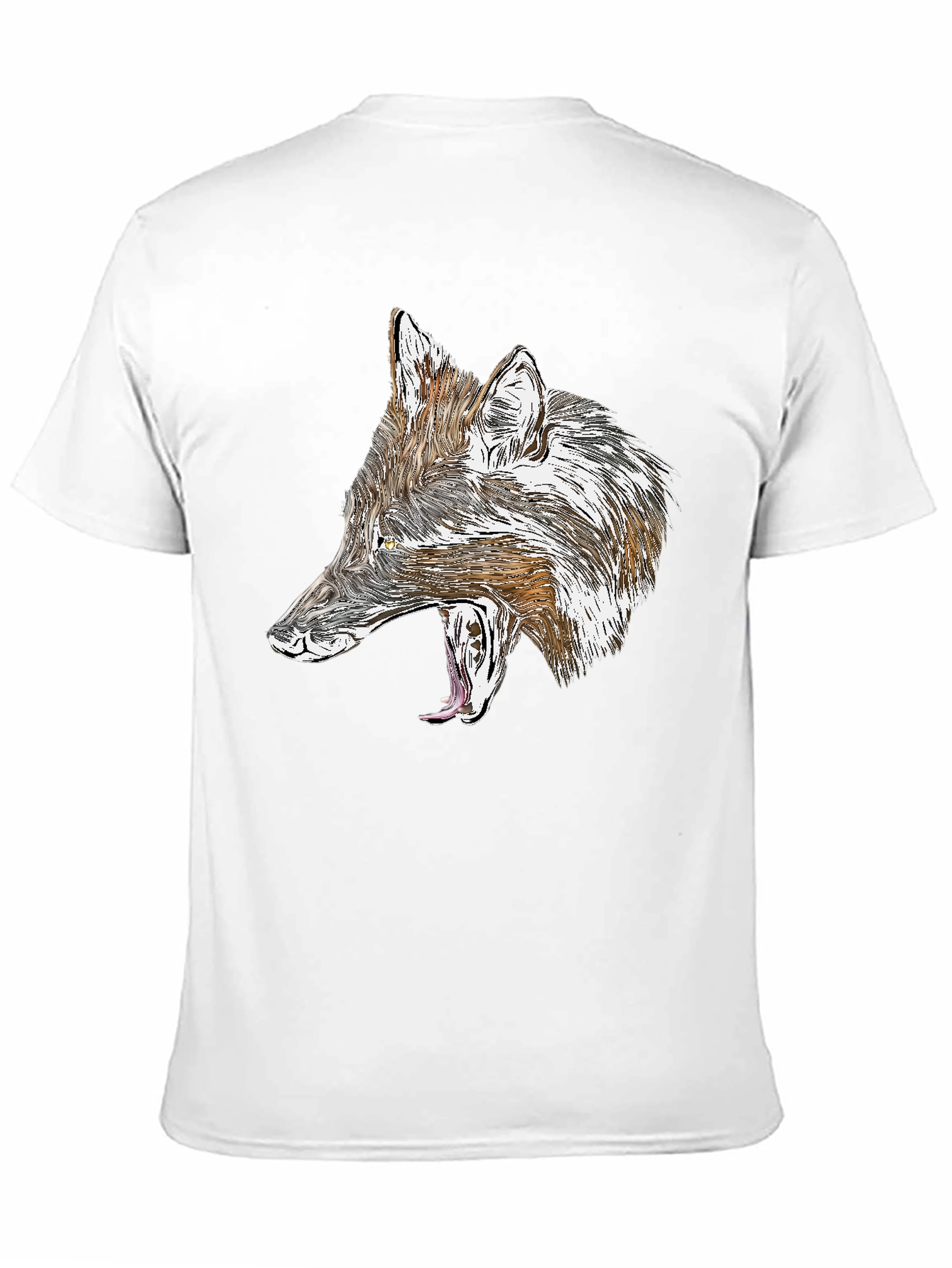 Black Wolf Graphic Black T-Shirt - Fierce Animal Design view 11
