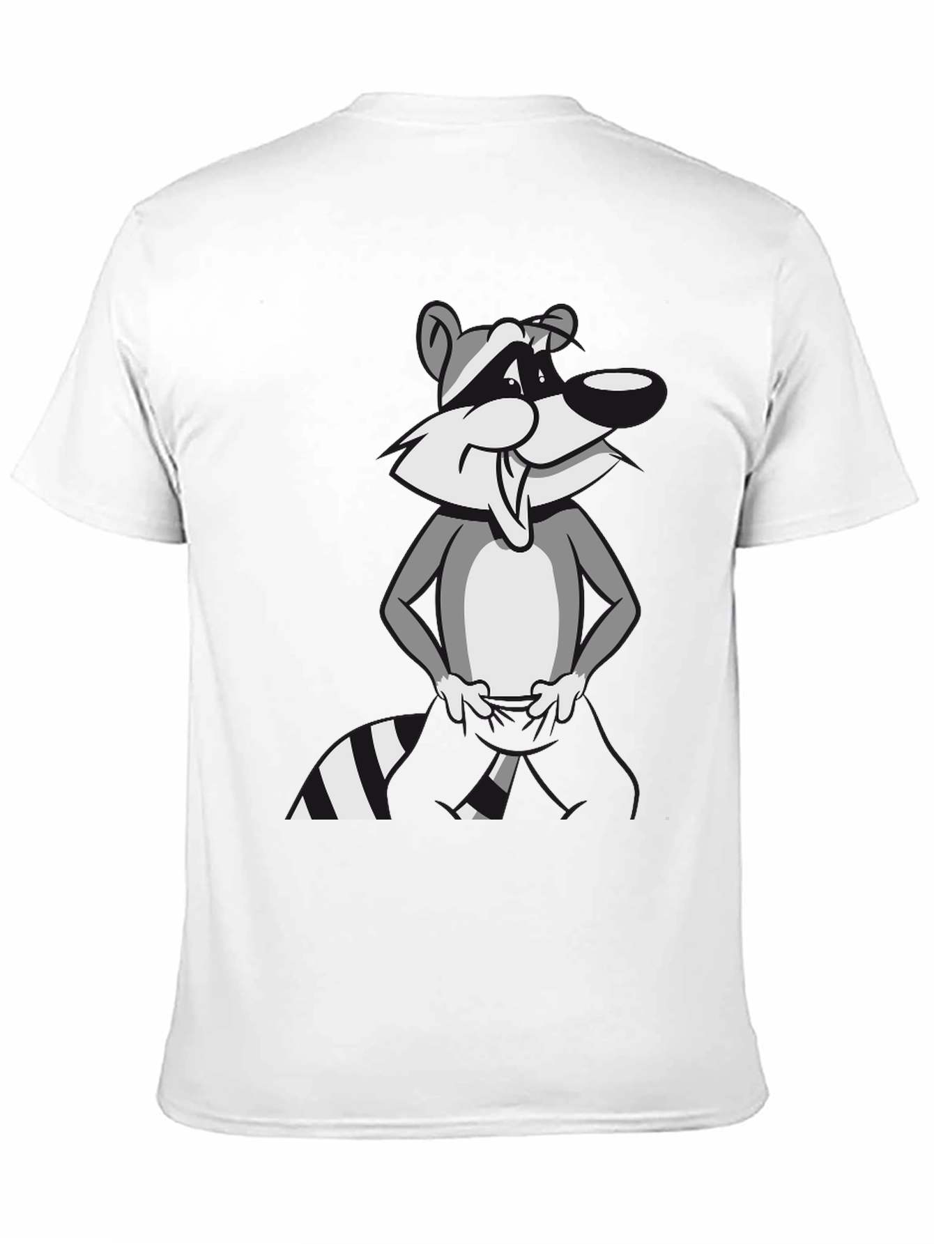 Black Cartoon Raccoon Graphic T-Shirt - Stylish Black Tee view 11