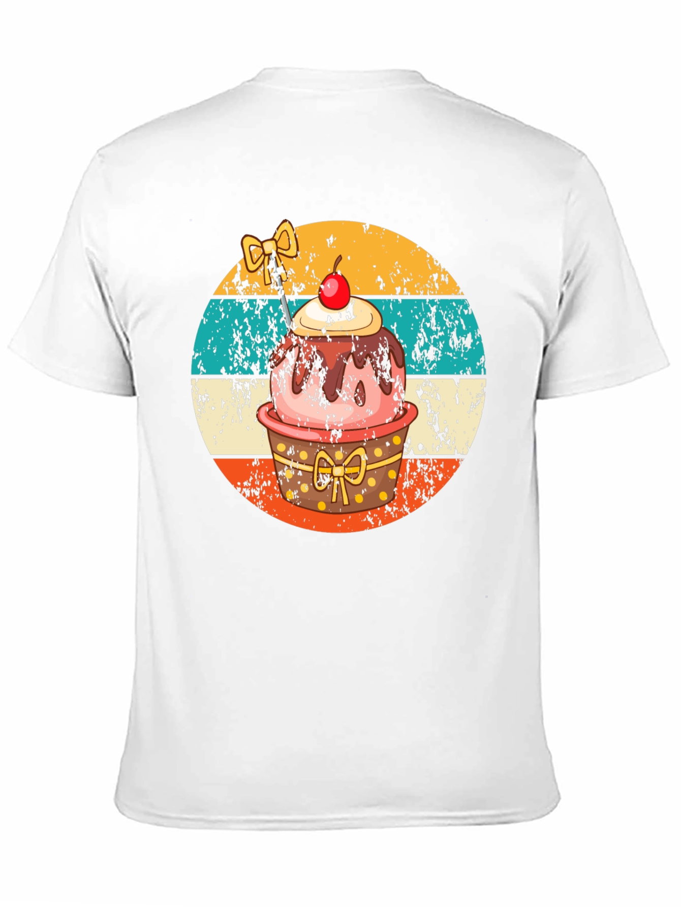 Black Retro Cupcake T-Shirt - Sweet Treat Design view 11