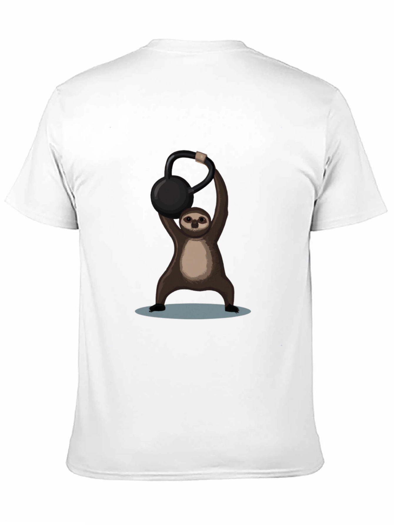 Black Funny Sloth Kettlebell Black T-Shirt view 11