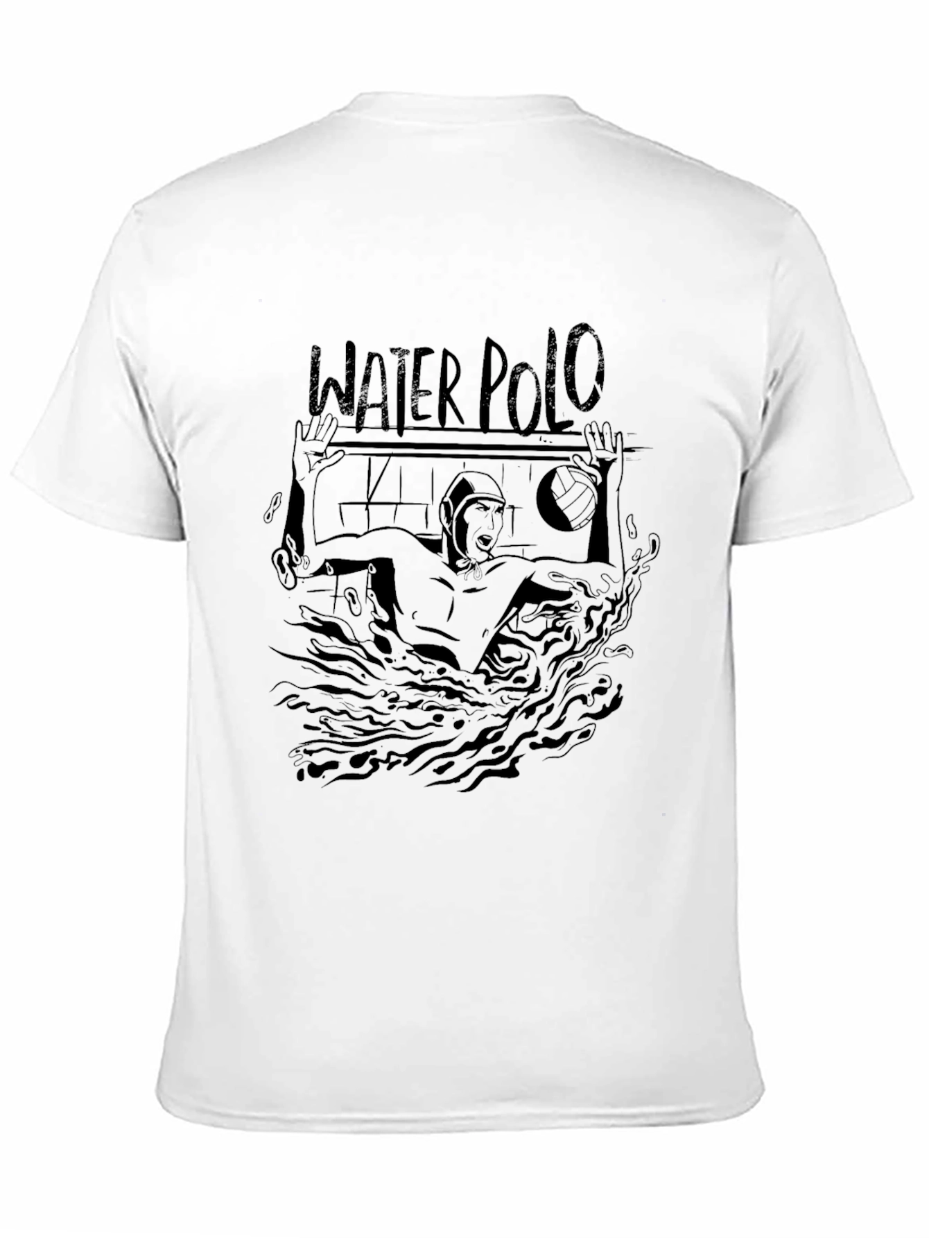 Black Water Polo Graphic T-Shirt for Athletes view 11