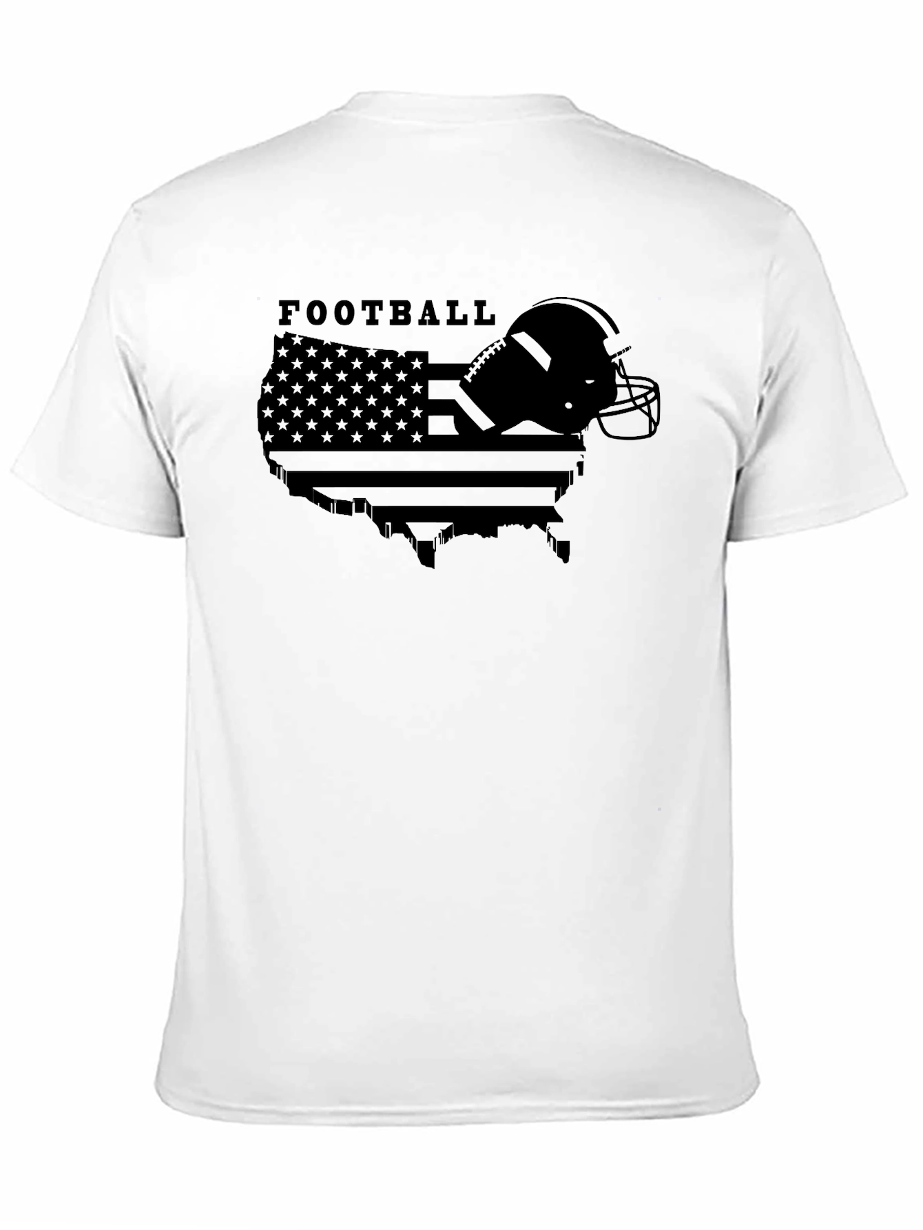 Black American Football USA Map Graphic T-Shirt view 11