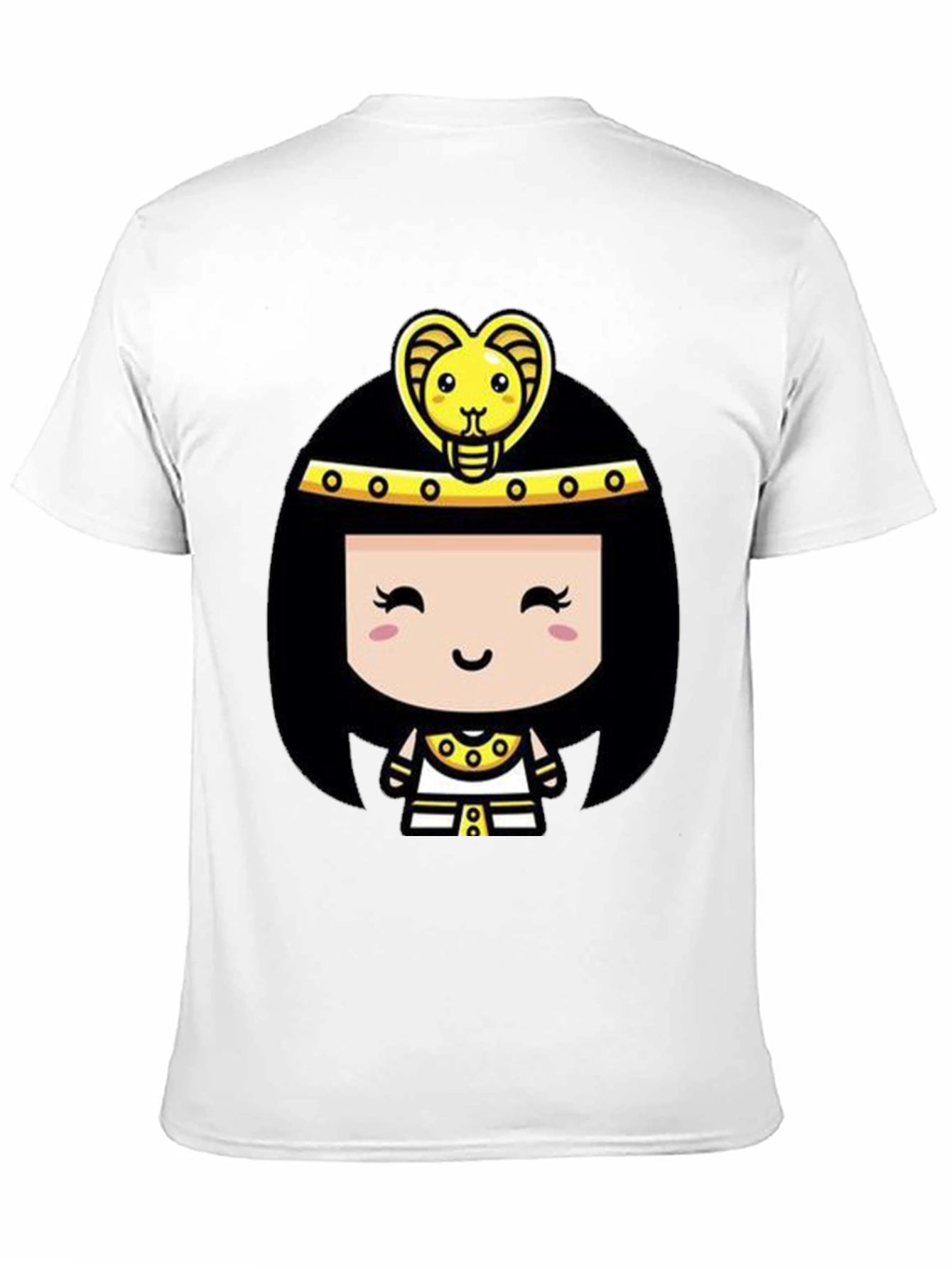Black Egyptian Queen Cartoon Graphic Tee - Black Cotton T-Shirt view 11