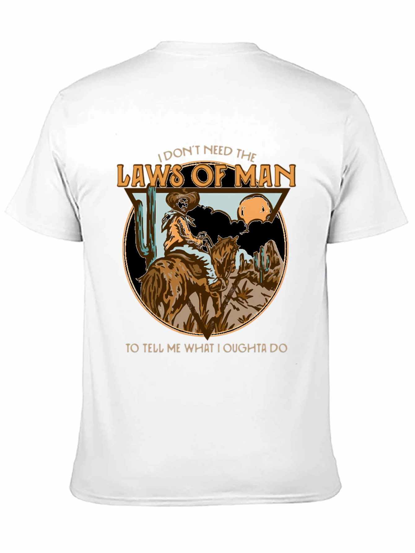 Black Cowboy Laws of Man T-Shirt view 11
