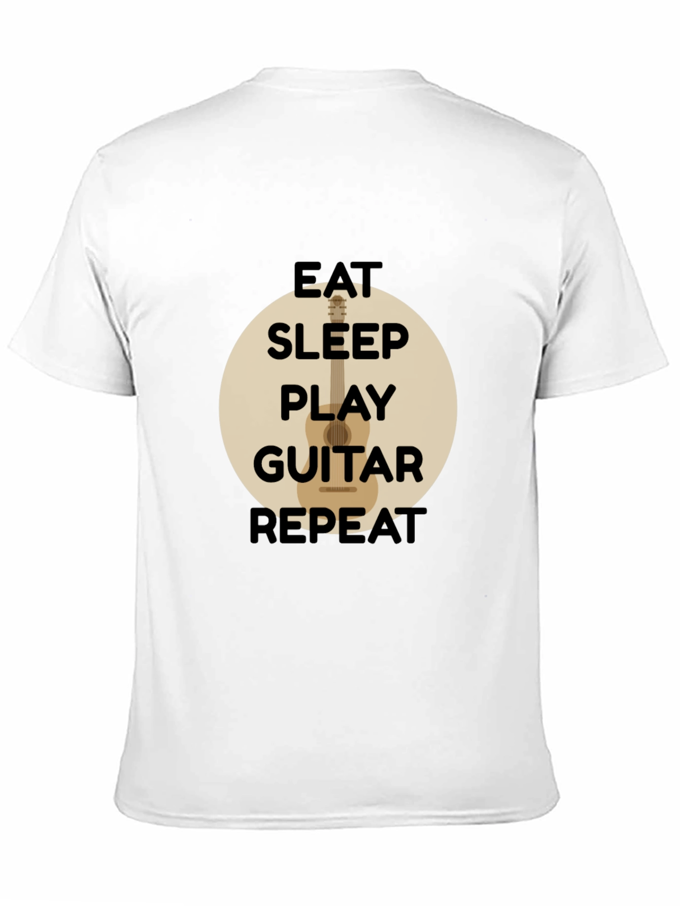 Black Eat Sleep Play Guitar Repeat Black T-Shirt view 11