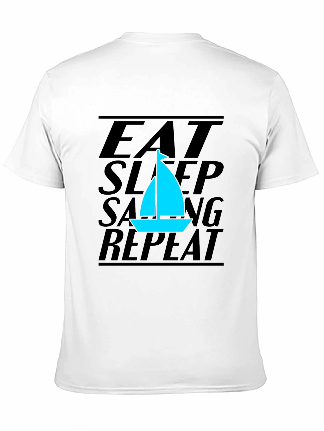 Black Eat Sleep Sailing Repeat Black T-Shirt view 11