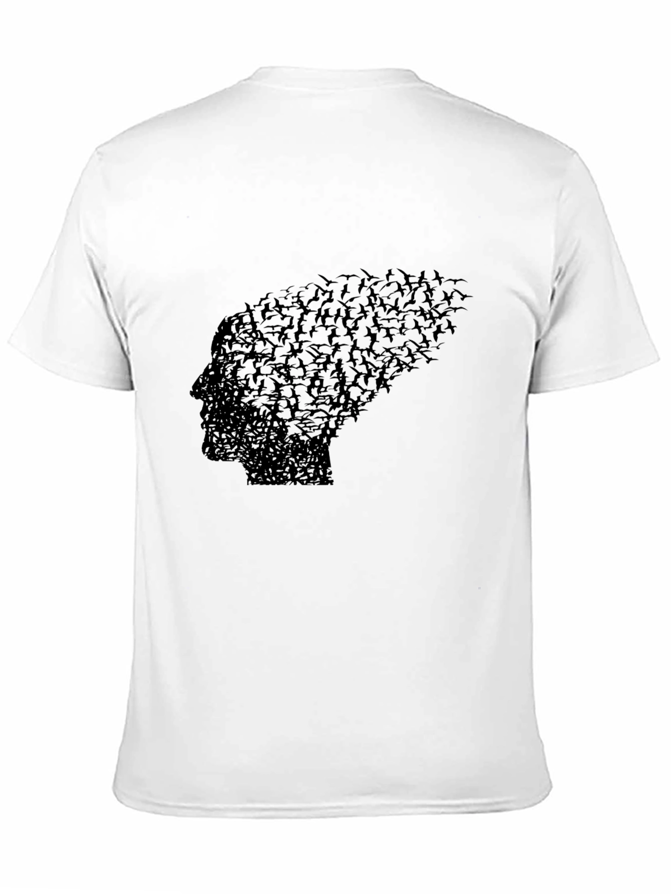 Black Bird Silhouette Head Black Graphic Tee view 11