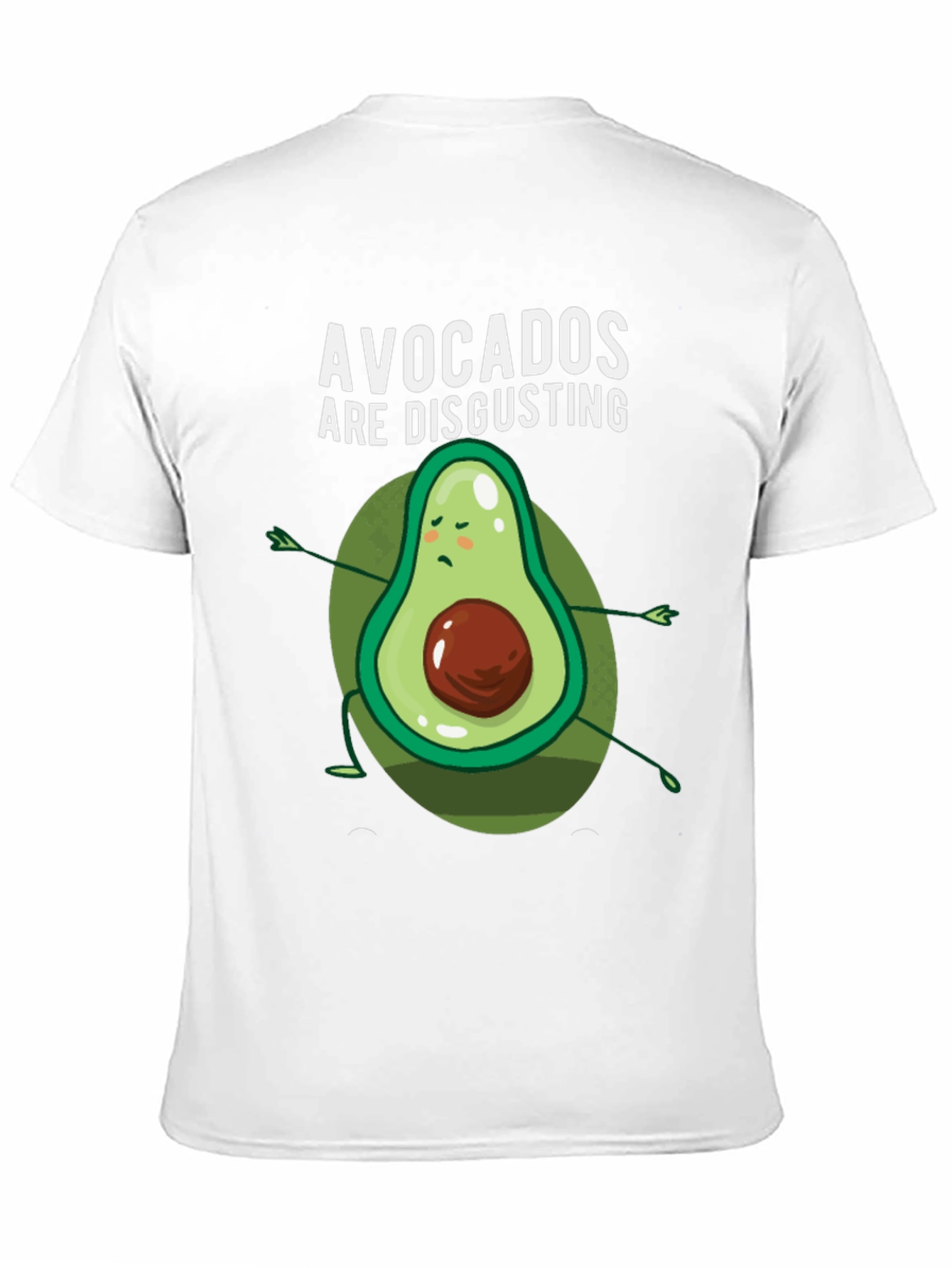 Black Funny Avocado Graphic Tee - 'Avocados Are Disgusting' T-Shirt view 11