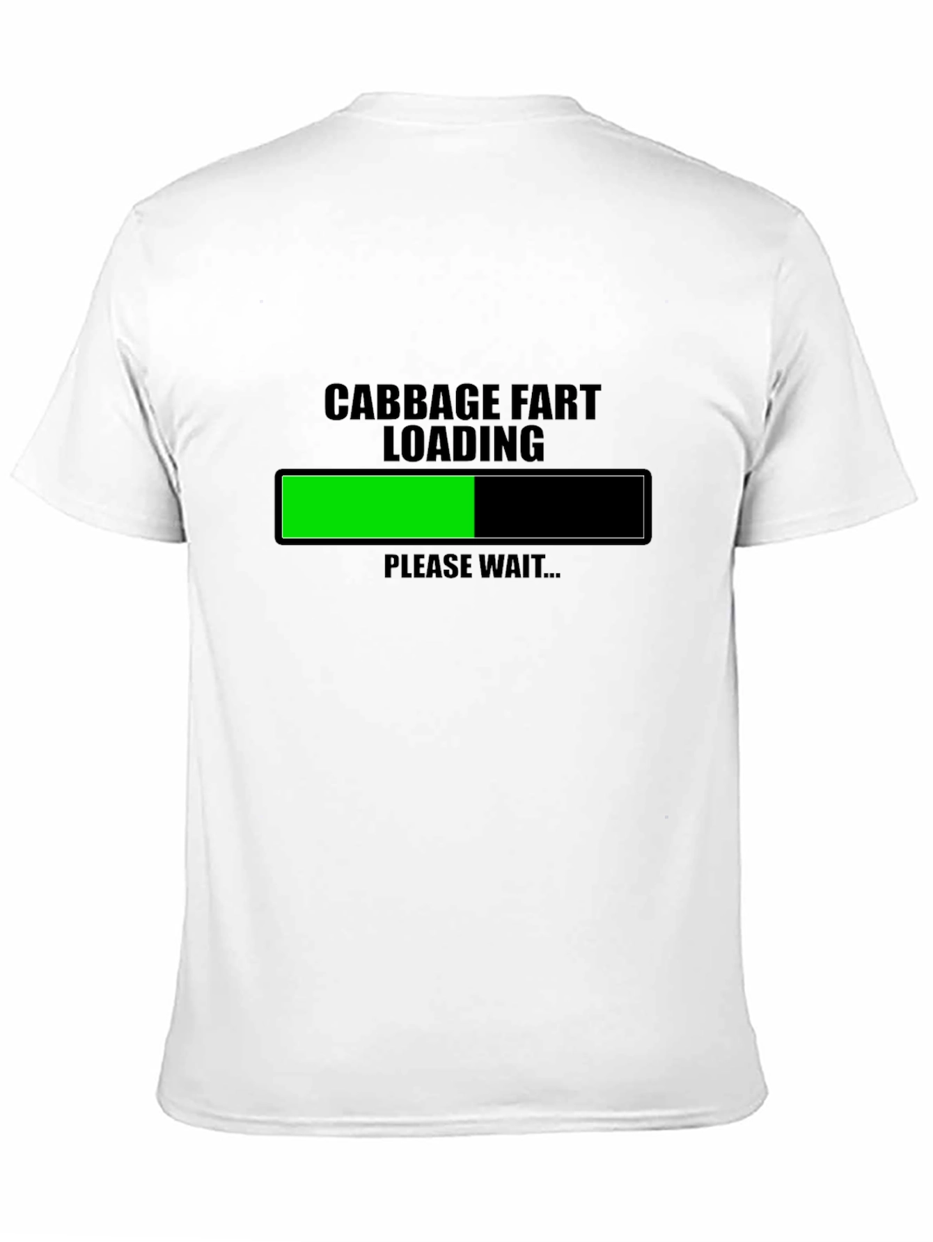 Black Cabbage Fart Loading Funny Graphic T-Shirt view 11