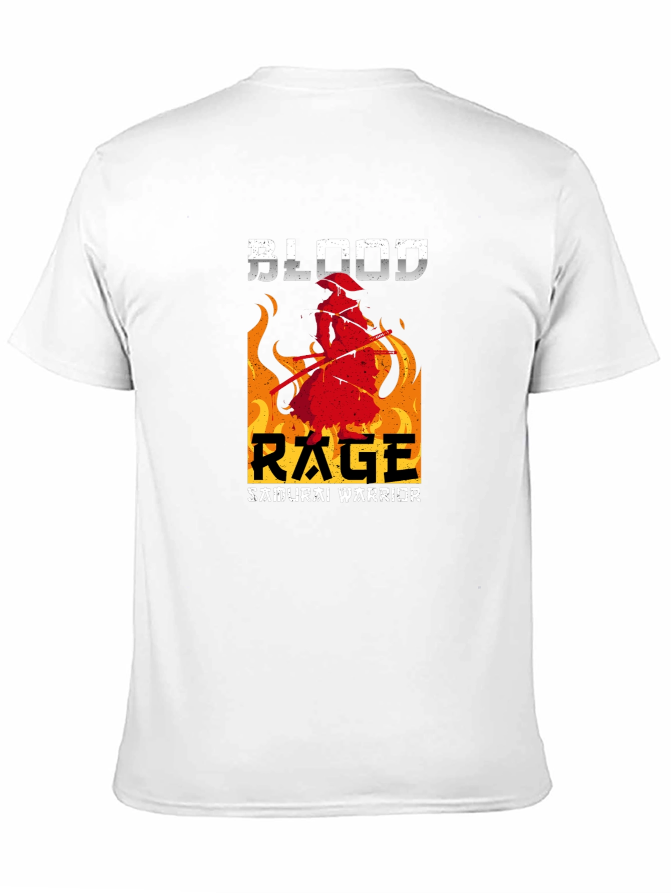 Black Blood Rage Samurai Warrior Graphic Tee view 11