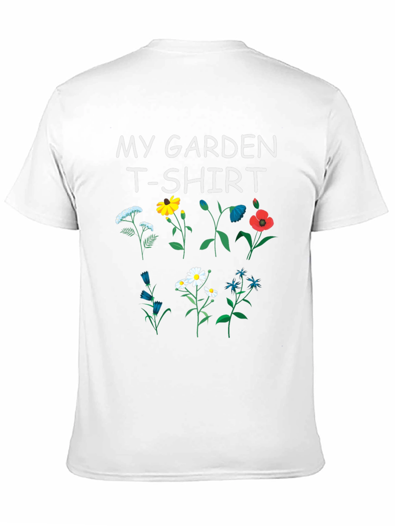 Black My Garden T-Shirt: Floral Design view 11