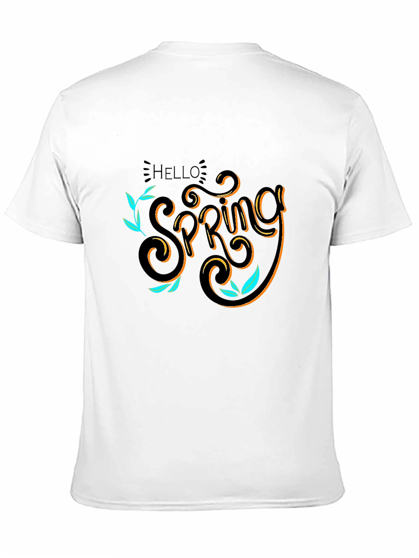 Hello Spring Black T-Shirt Graphic Tee - 11