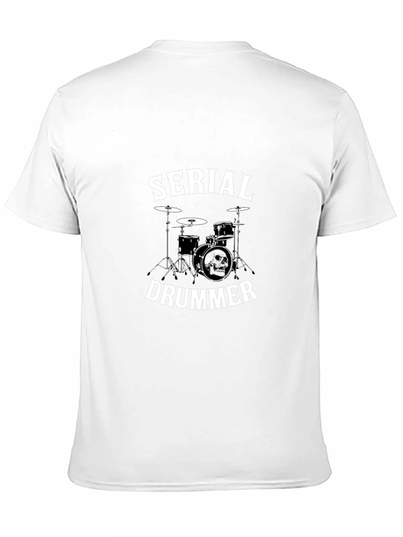 Black Serial Drummer Graphic T-Shirt - Black Cotton Tee view 11