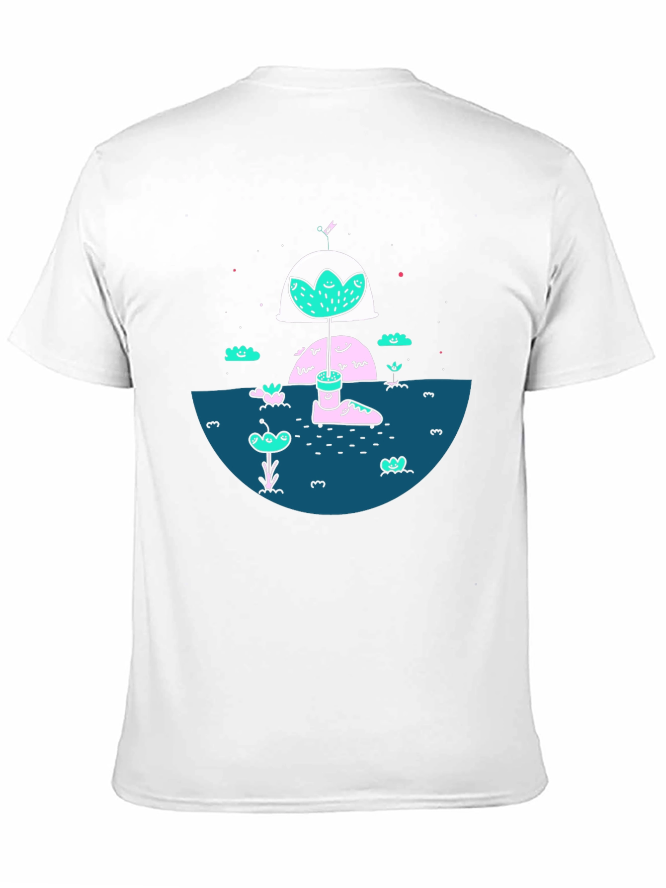 Black Whimsical Graphic Tee - Black Cotton Blend view 11