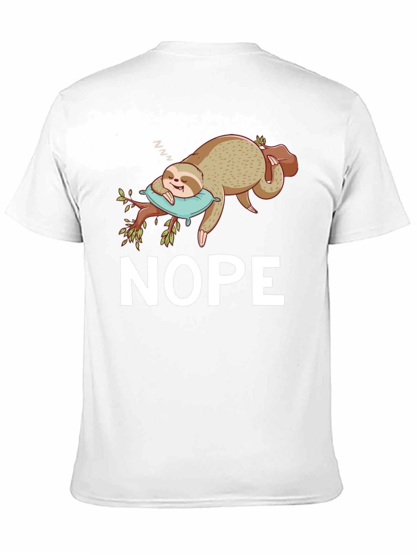 Black Nope Sloth T-Shirt - Sleepy & Funny view 11