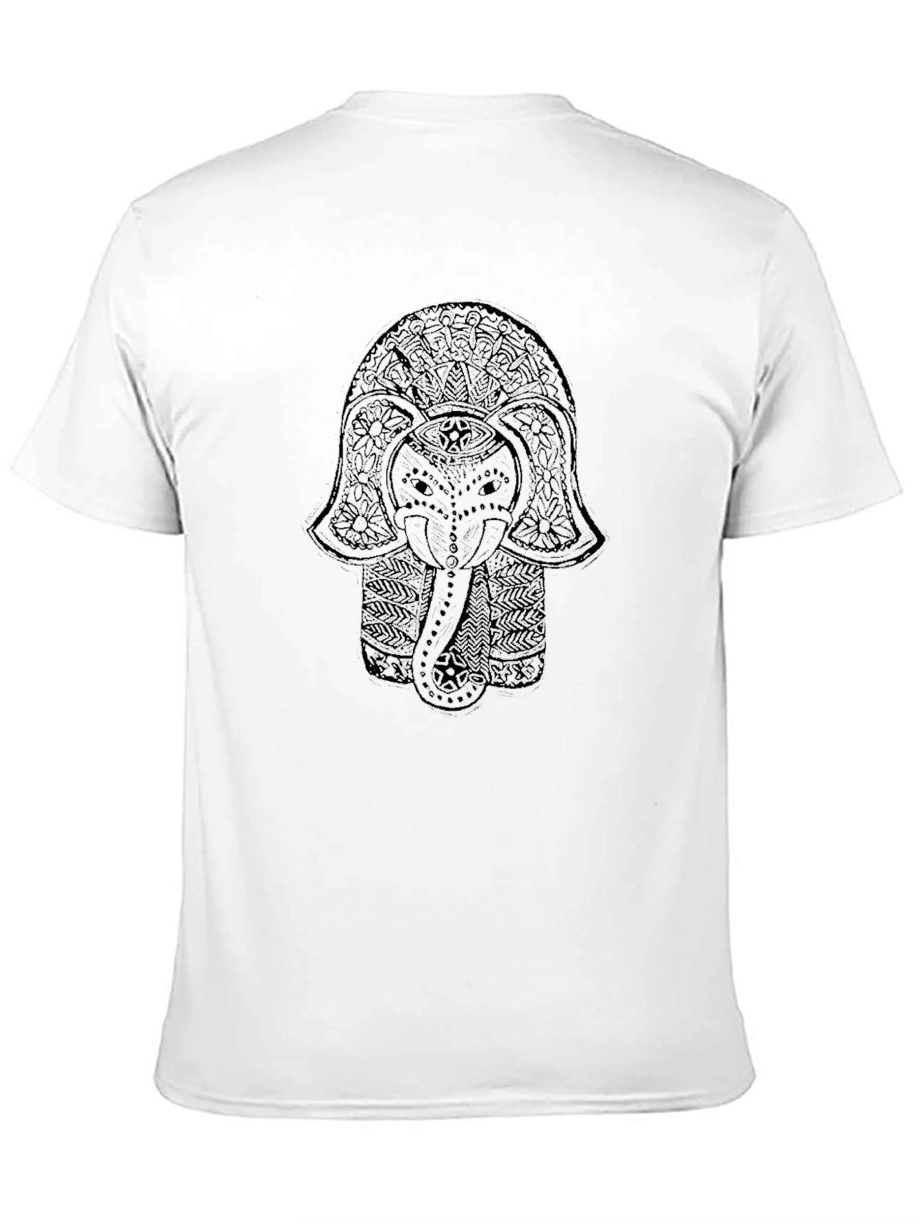 Black Elephant Mandala Graphic Black T-Shirt view 11