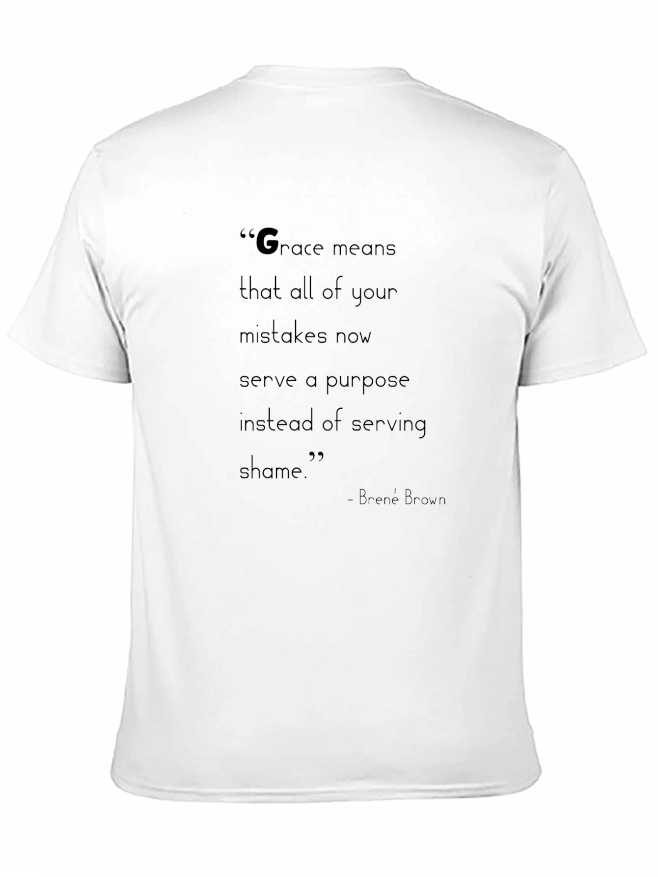 Black Inspirational Quote Tee - Brené Brown "Grace Means" view 11