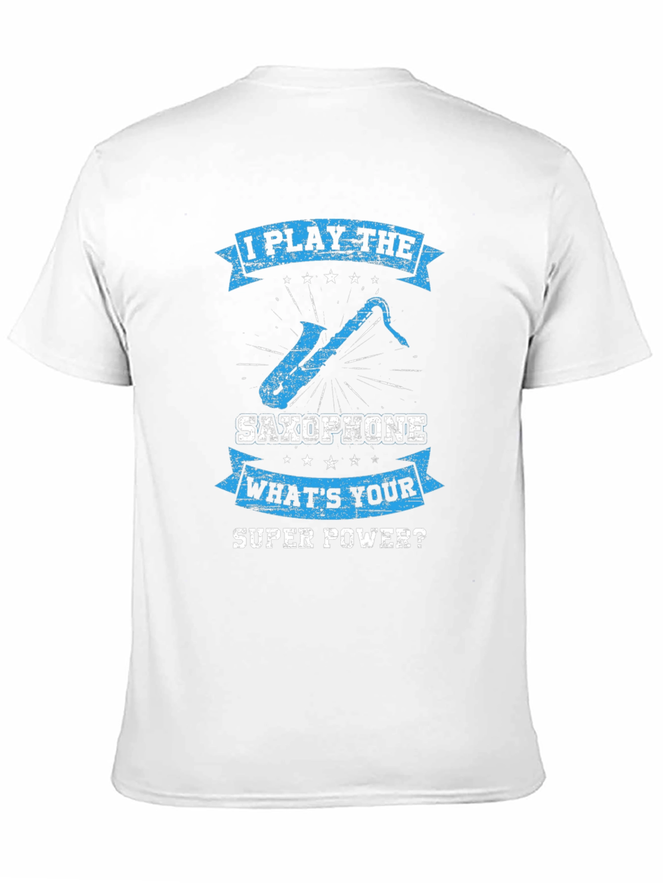 Black Saxophone Superpower T-Shirt - Musician Tee view 11