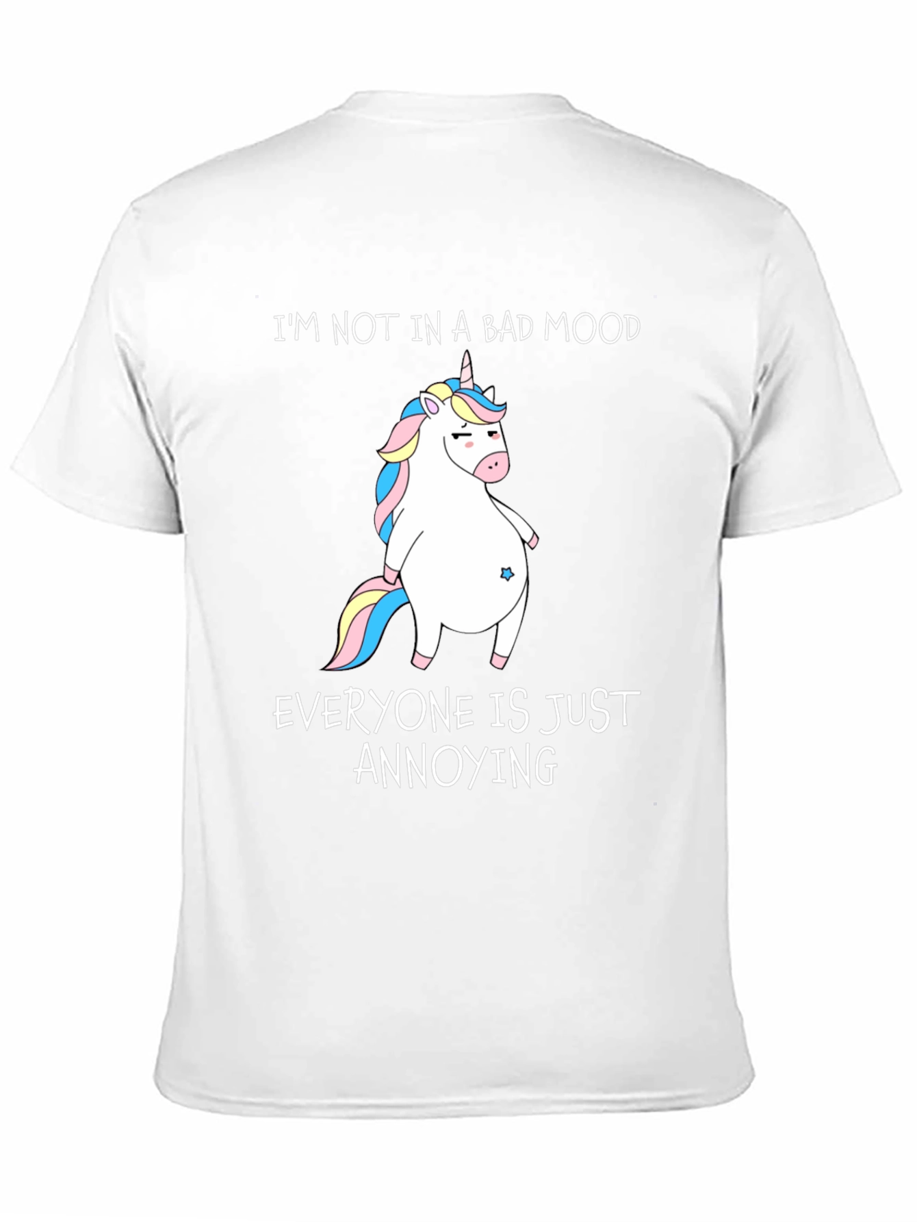 Black Funny Unicorn T-Shirt - I'm Not In A Bad Mood view 11