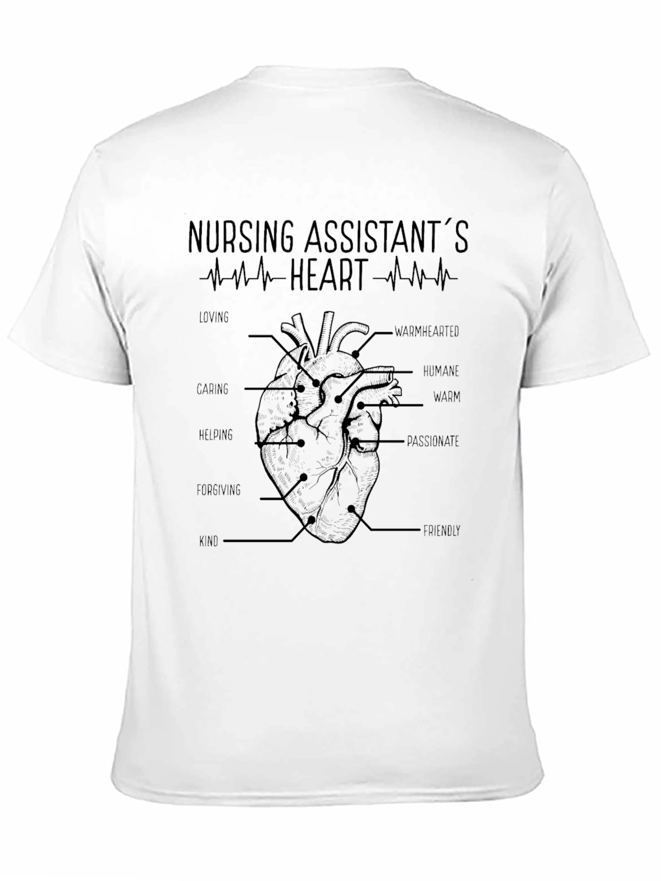 Black Nursing Assistant's Heart T-Shirt view 11