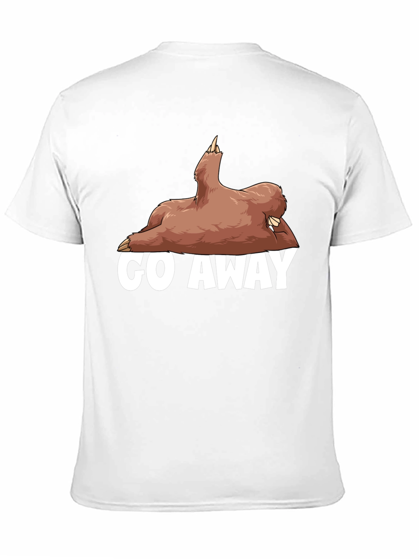 Black Go Away Sloth Graphic T-Shirt - Funny Casual Tee view 11