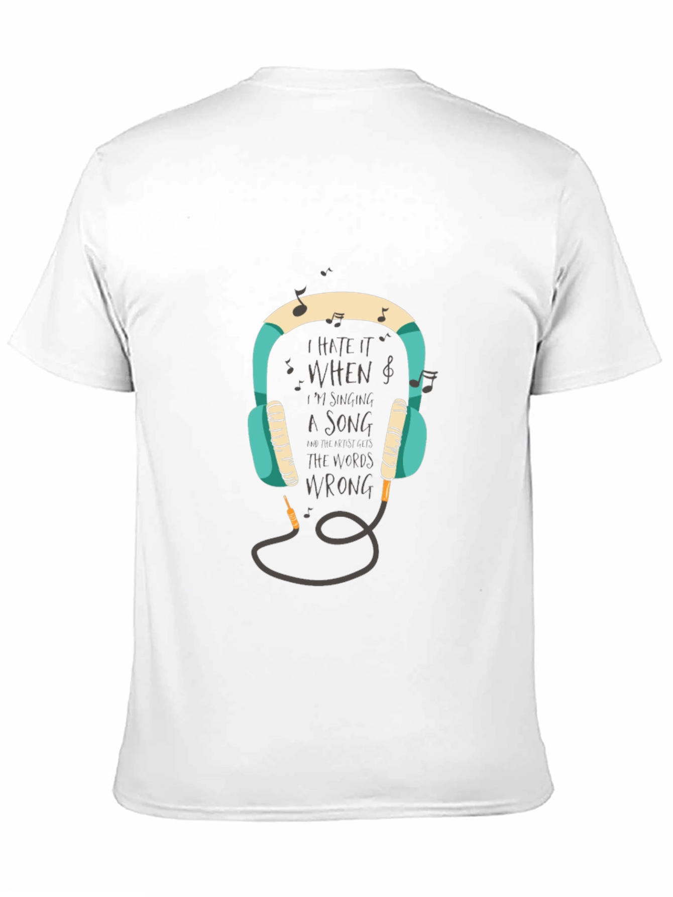Black Music Lover's Tee: Headphones & Wrong Lyrics Humor view 11