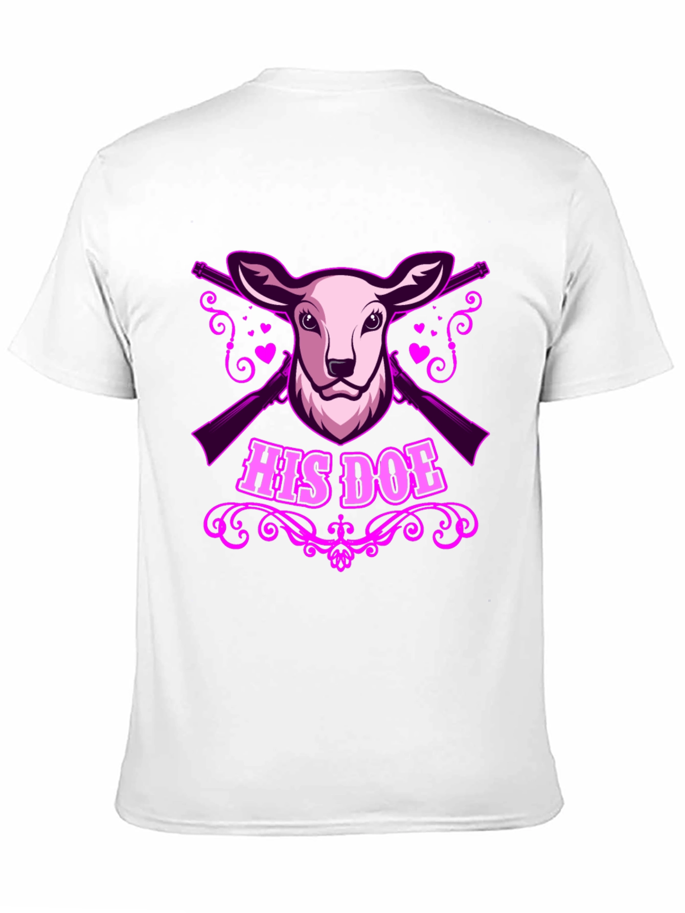 Black His Doe Graphic Tee - Hunting Couple Apparel view 11