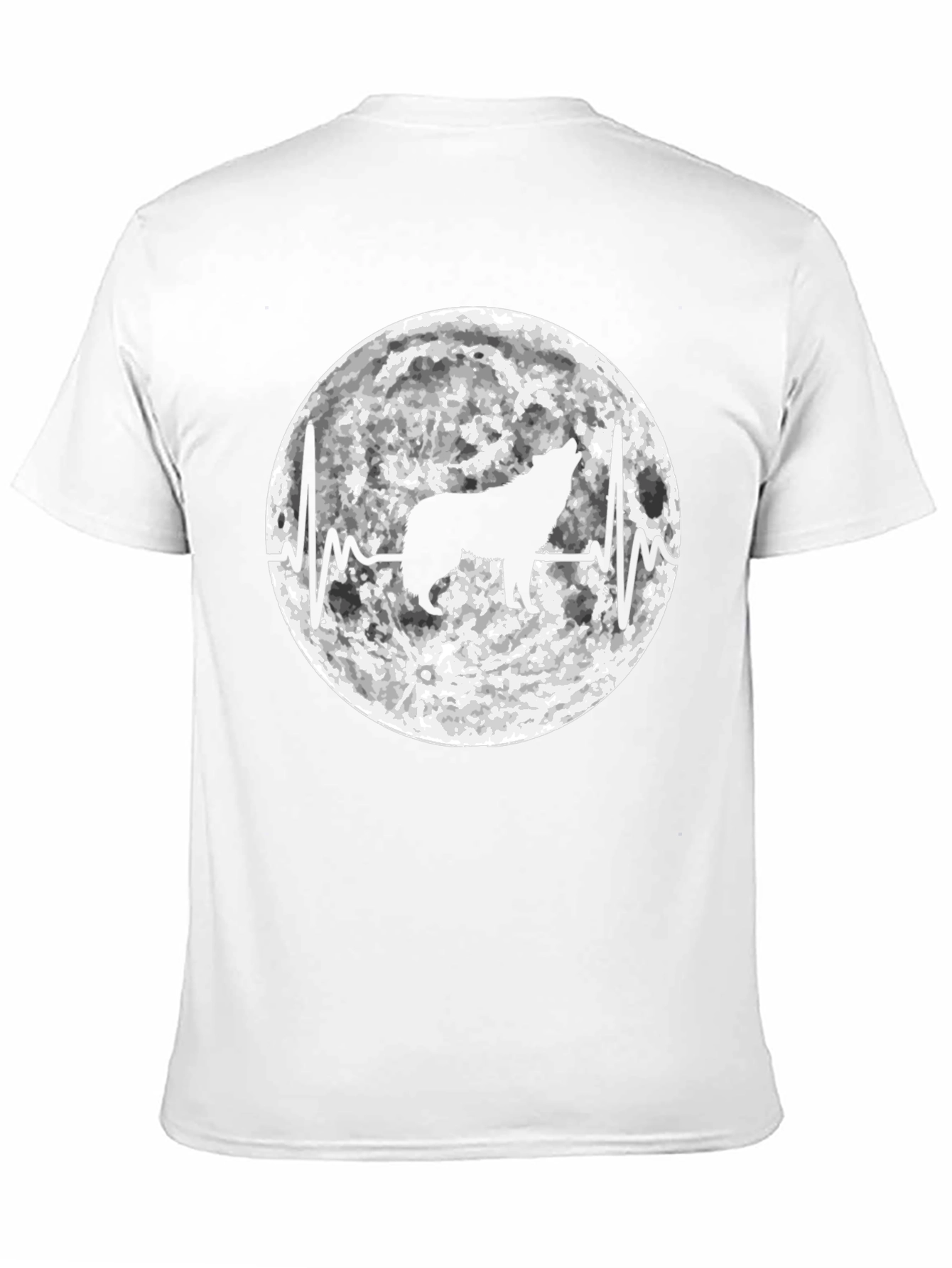 Black Wolf Moon Heartbeat Graphic T-Shirt view 11