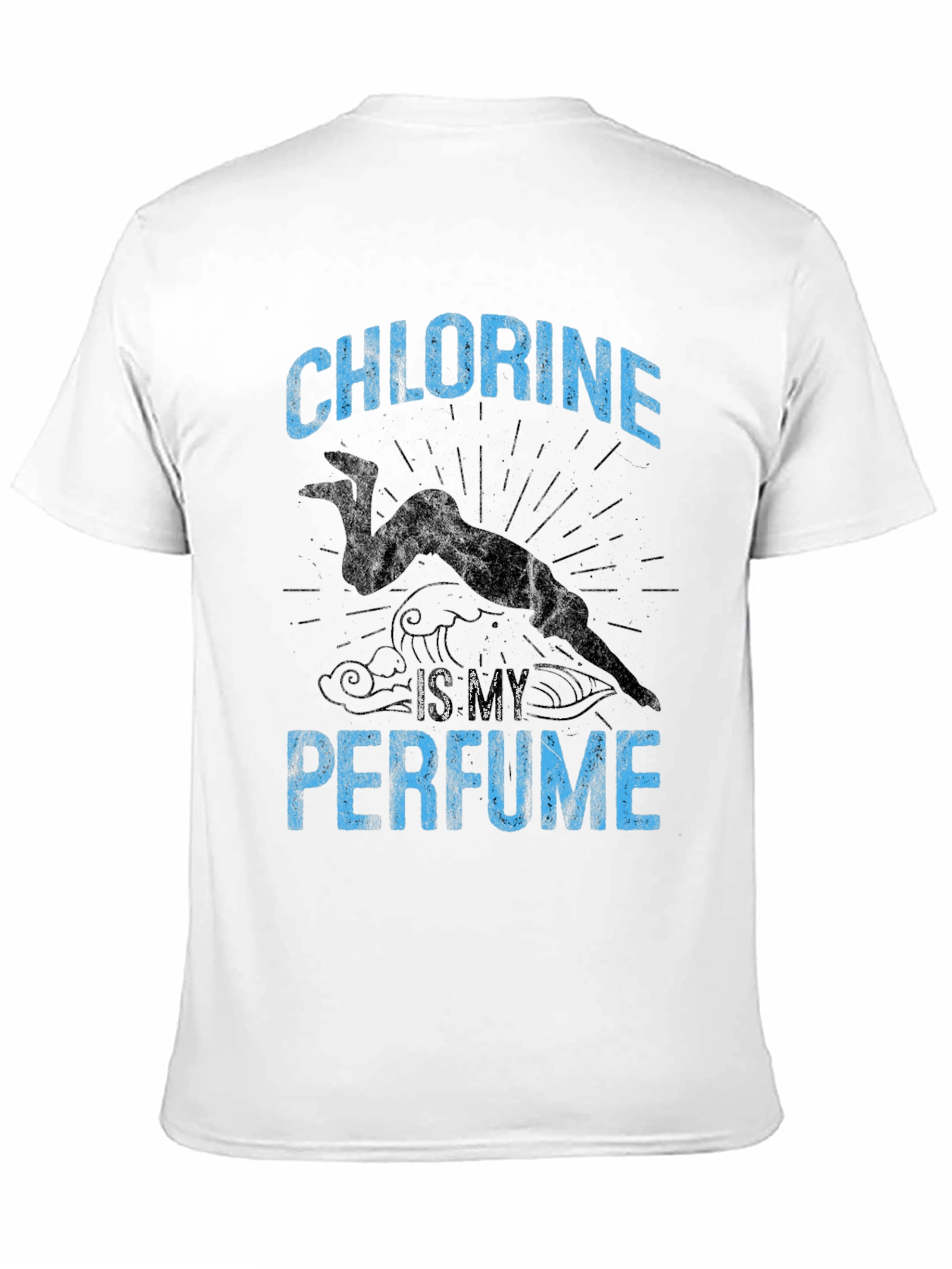 Black Chlorine is My Perfume Funny Swimmer T-Shirt view 11