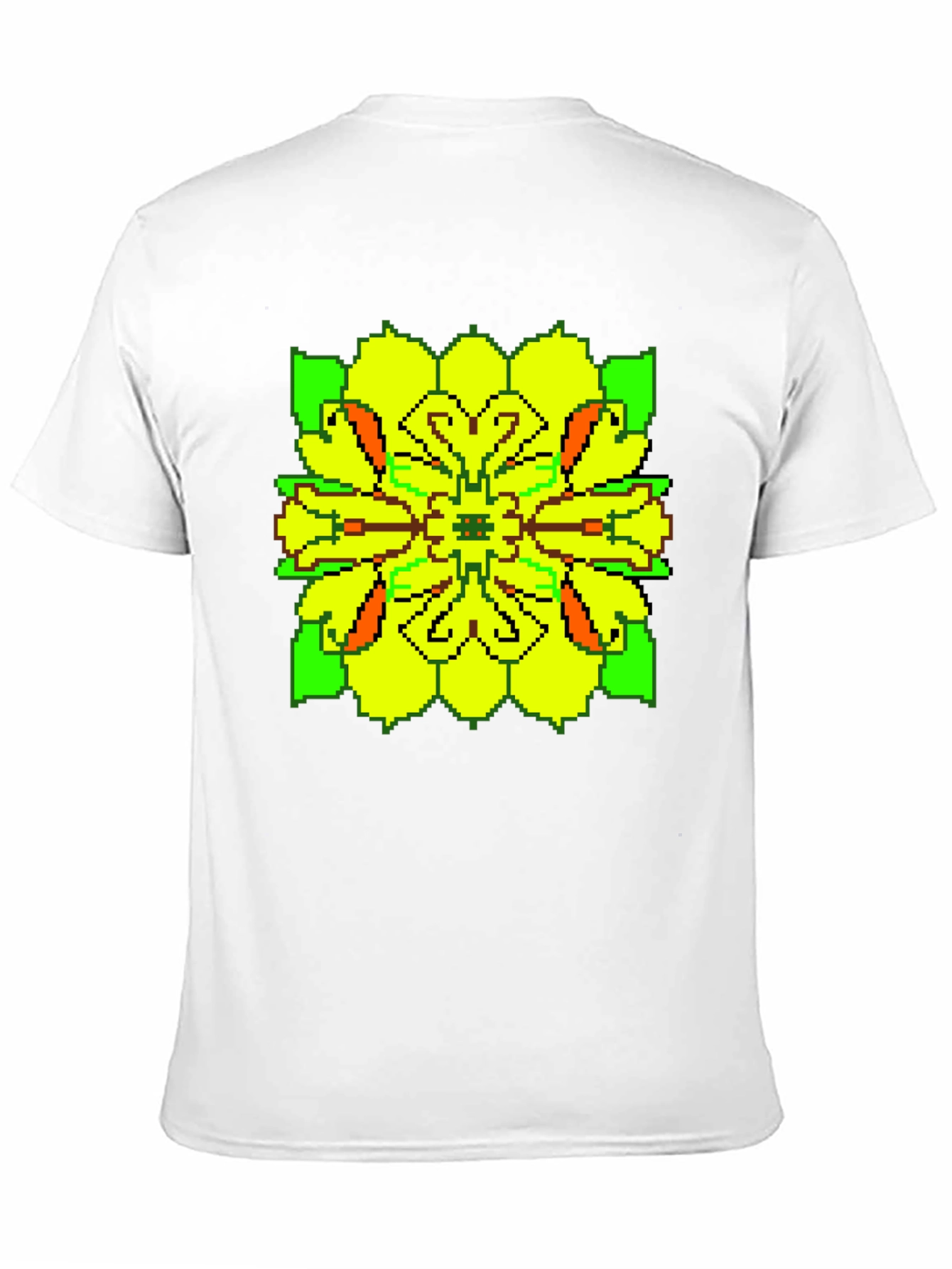 Black Pixelated Floral Graphic Tee - Retro Style view 11