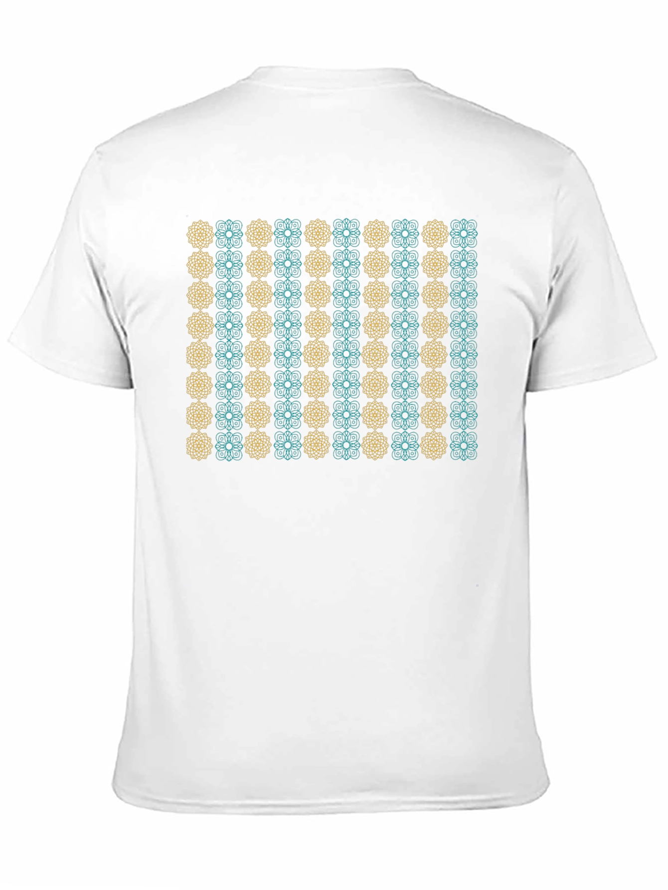 Black Floral Pattern Tee - Black Cotton Blend view 11