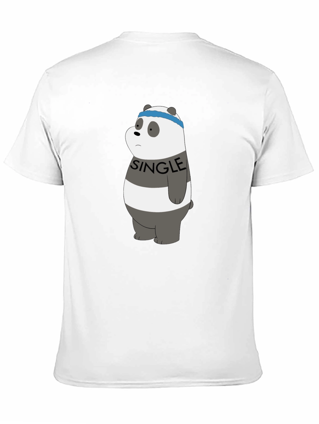 Black Single Panda Bear Graphic Tee - Black view 11