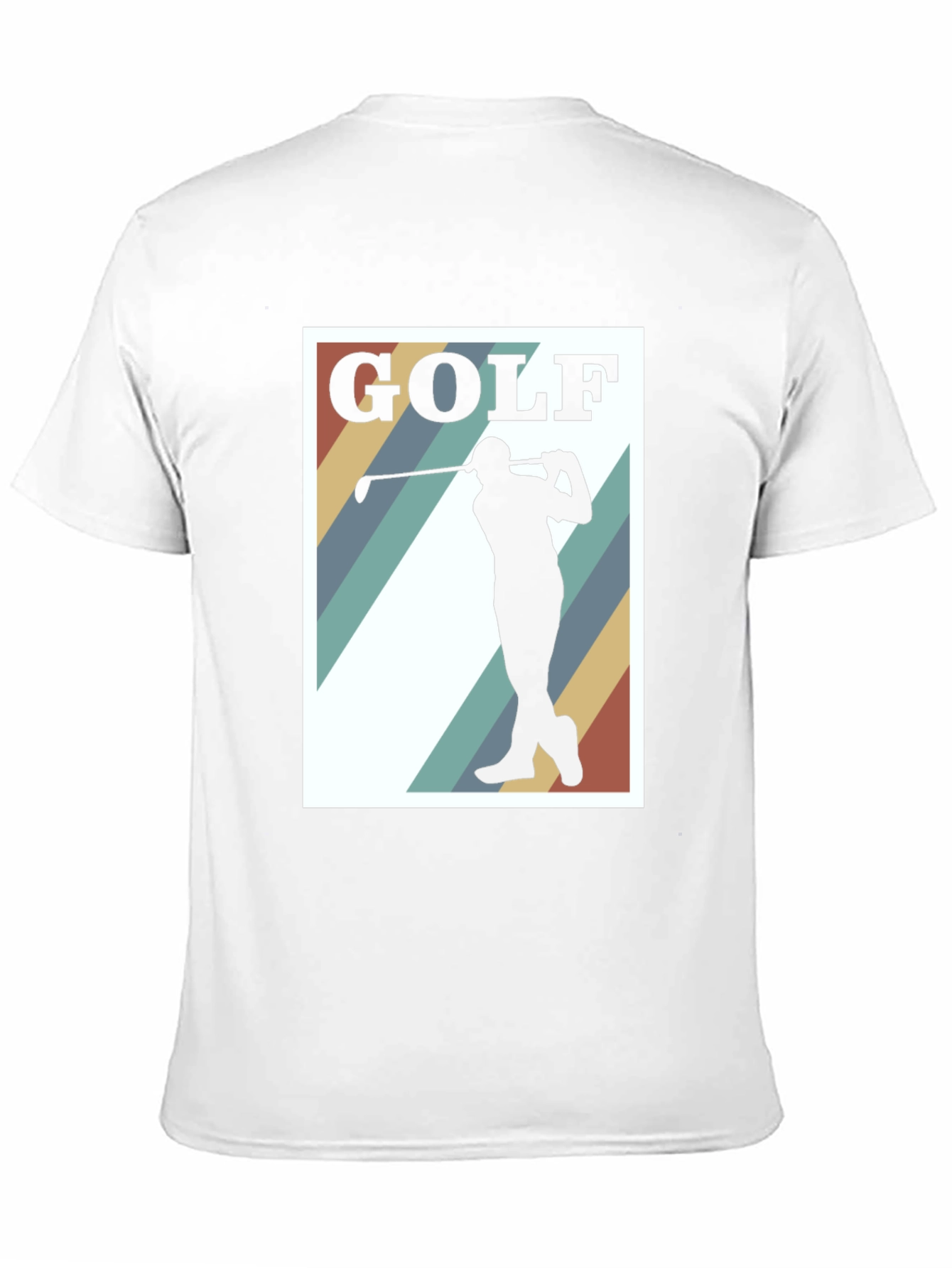 Black Golf Silhouette Tee - Retro Style Golfer T-Shirt view 11
