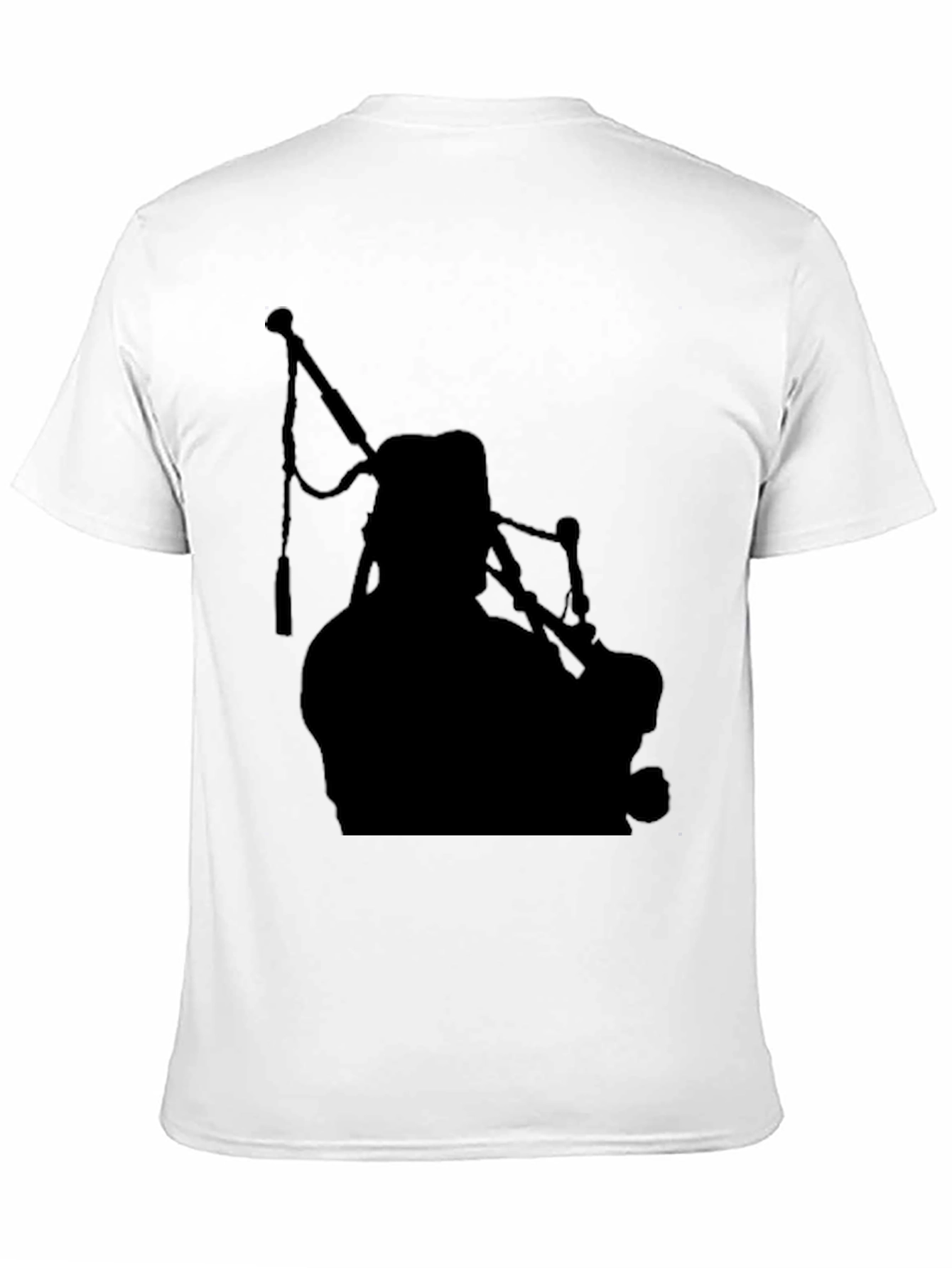 Black Bagpiper Silhouette Black T-Shirt view 11