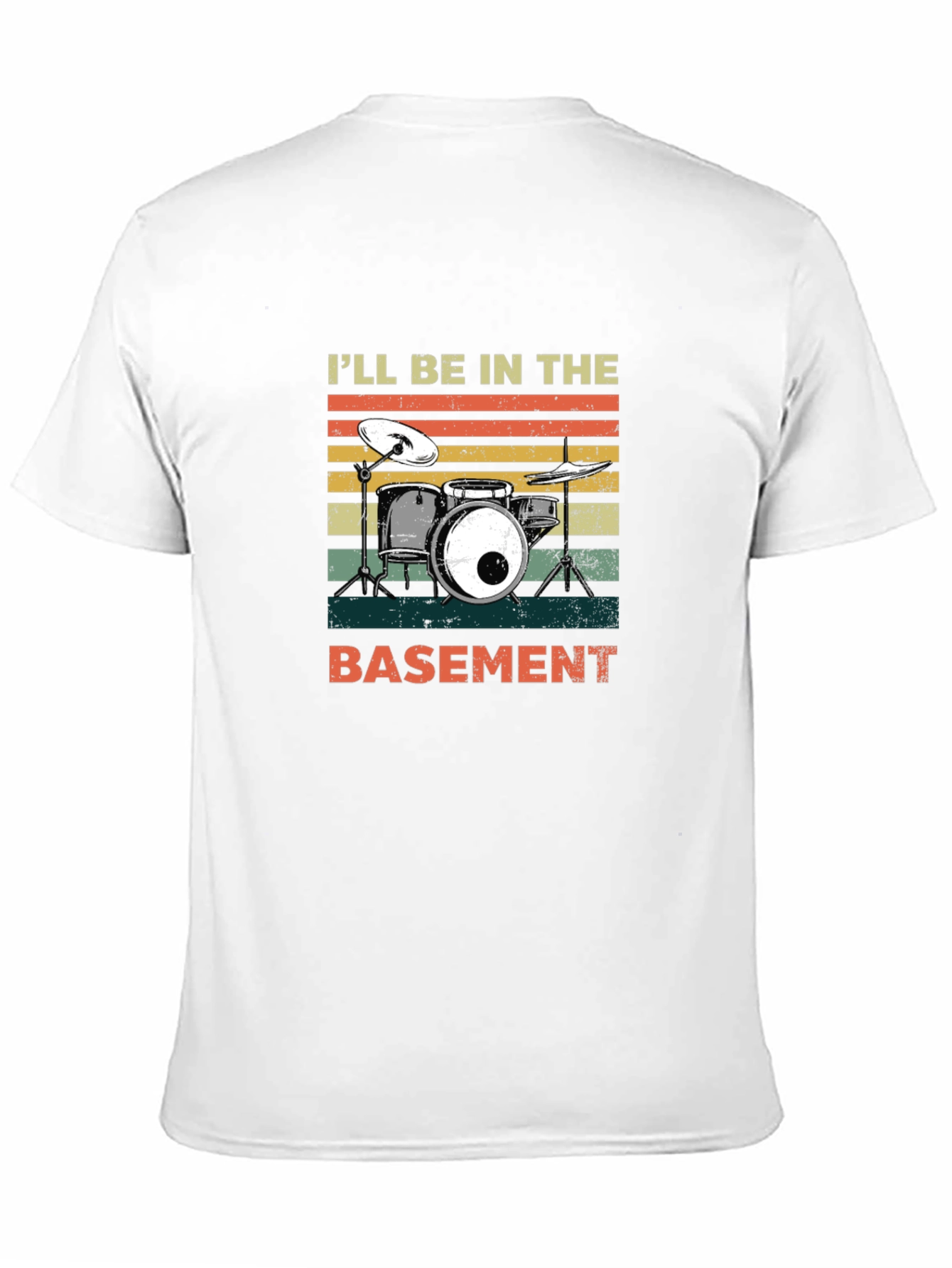 Black I'll Be In The Basement Drummer T-Shirt view 11