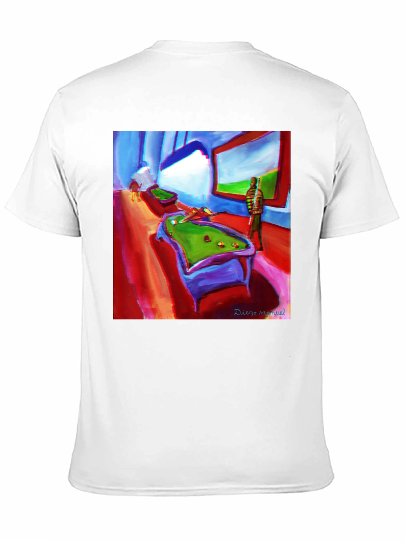 Abstract Pool Hall Painting Graphic T-Shirt - 11