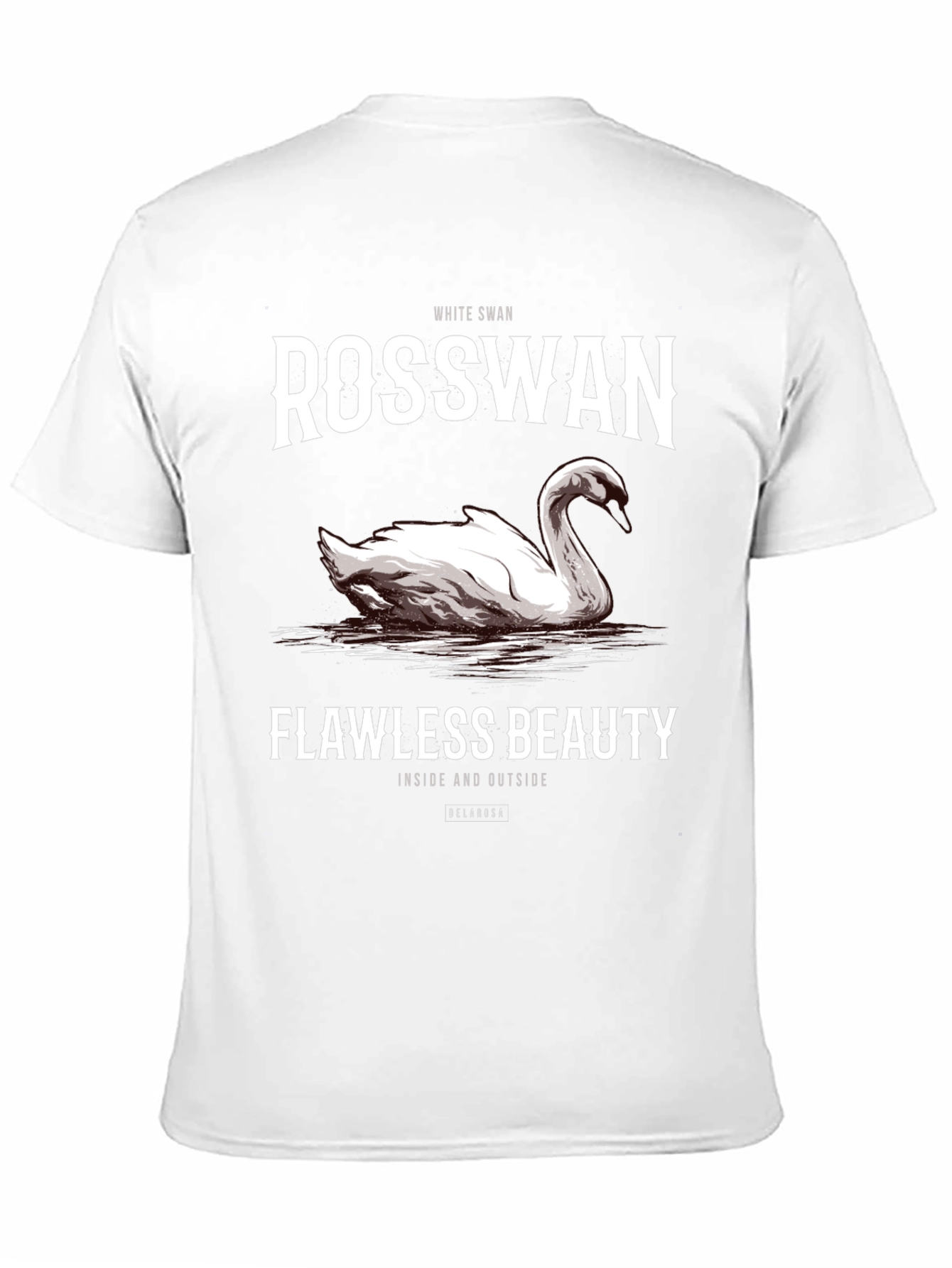 Black Rosswan White Swan Graphic Tee - Flawless Beauty T-Shirt view 11