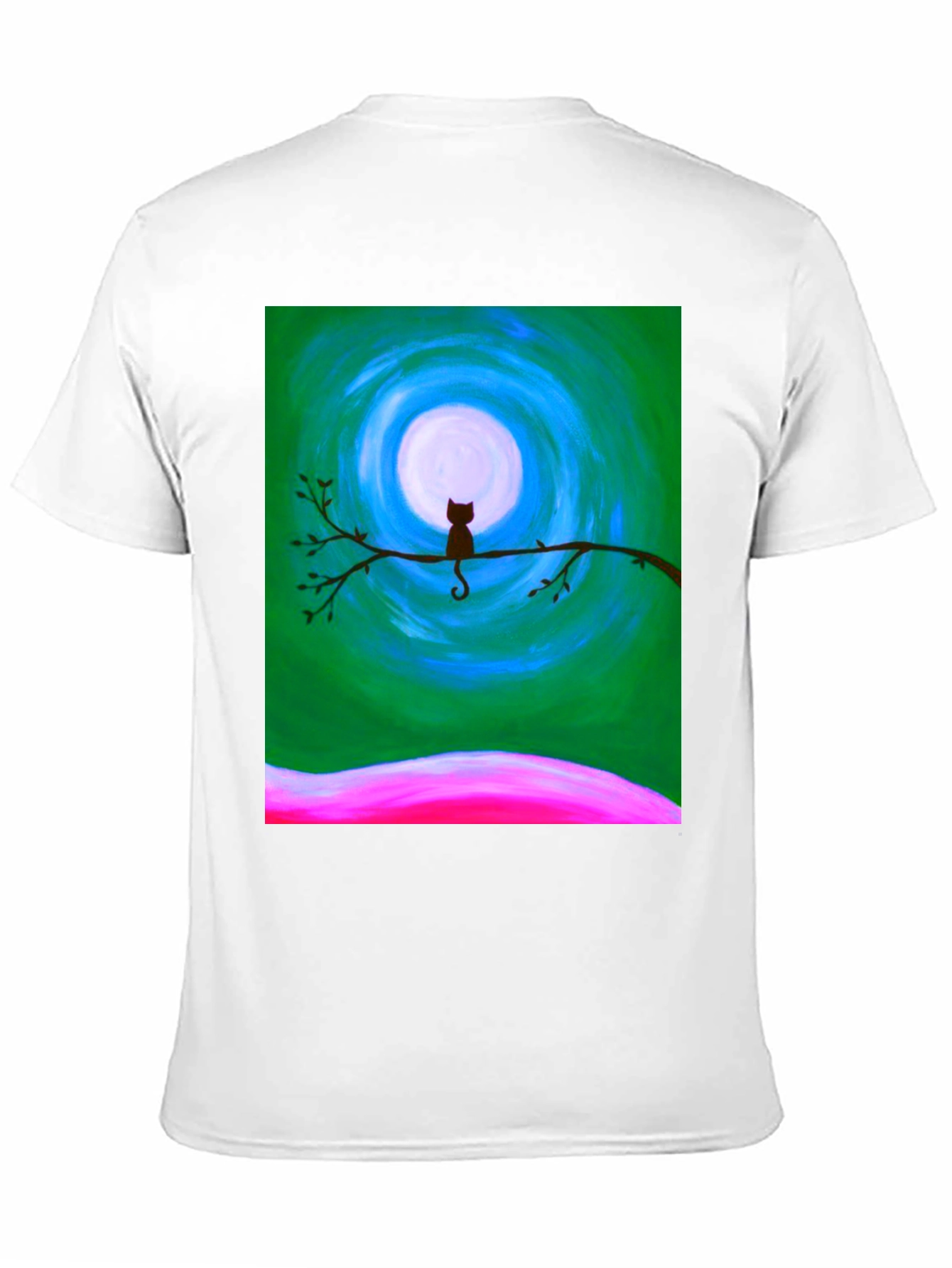Black Cat on Branch Graphic Tee - Unique Art Design view 11