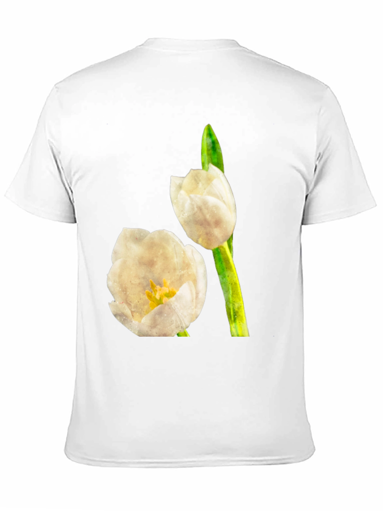 Black Tulip Graphic Tee - Black Cotton T-Shirt view 11