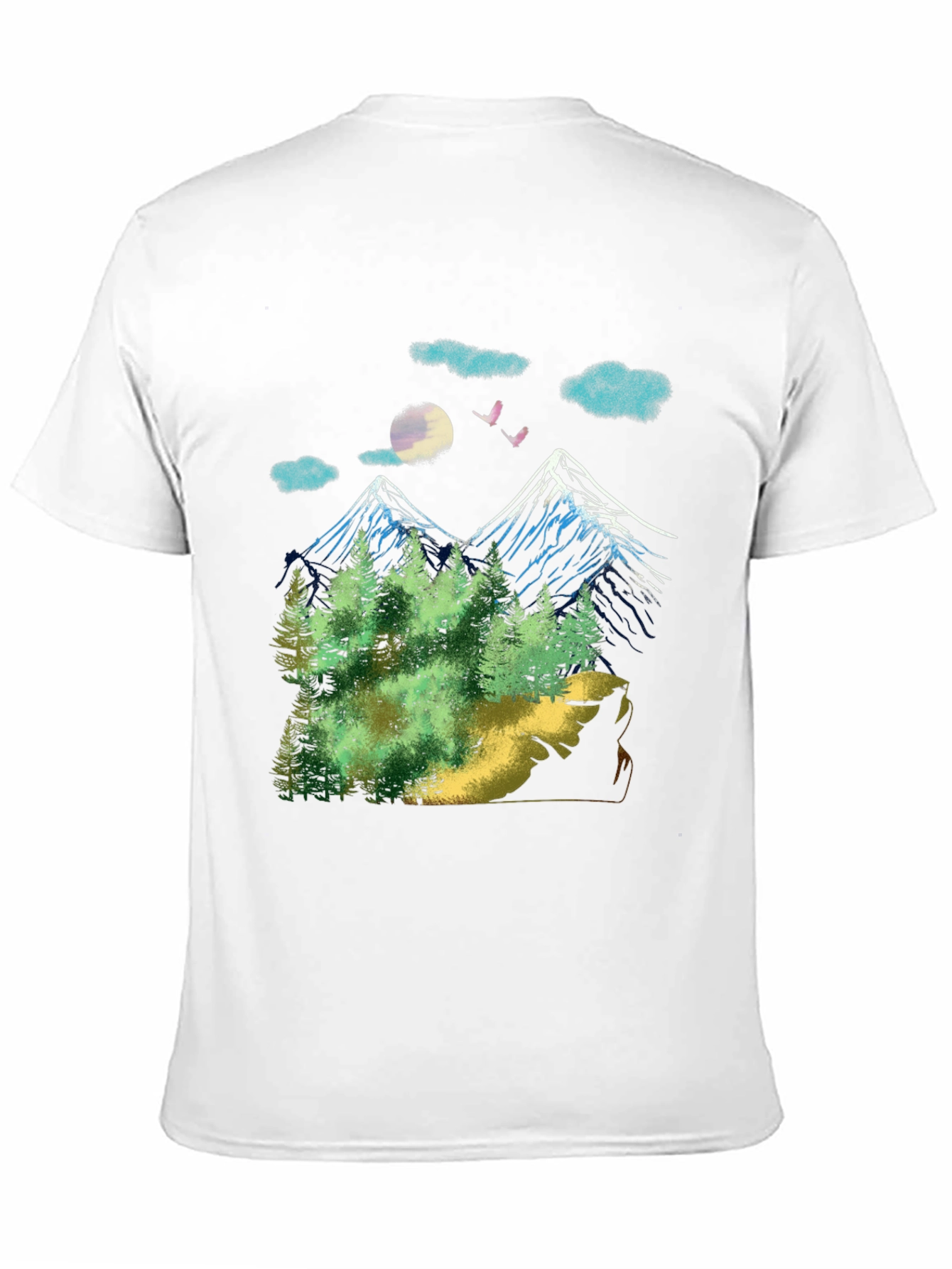 Black Mountain Landscape Graphic T-Shirt view 11