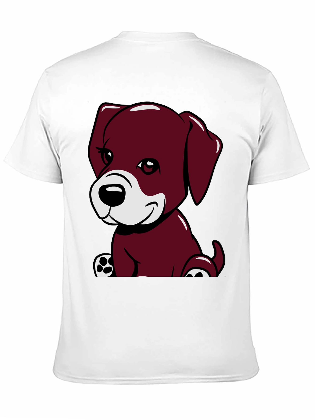 Black Cute Puppy Graphic Tee - Black Cotton Comfort view 11