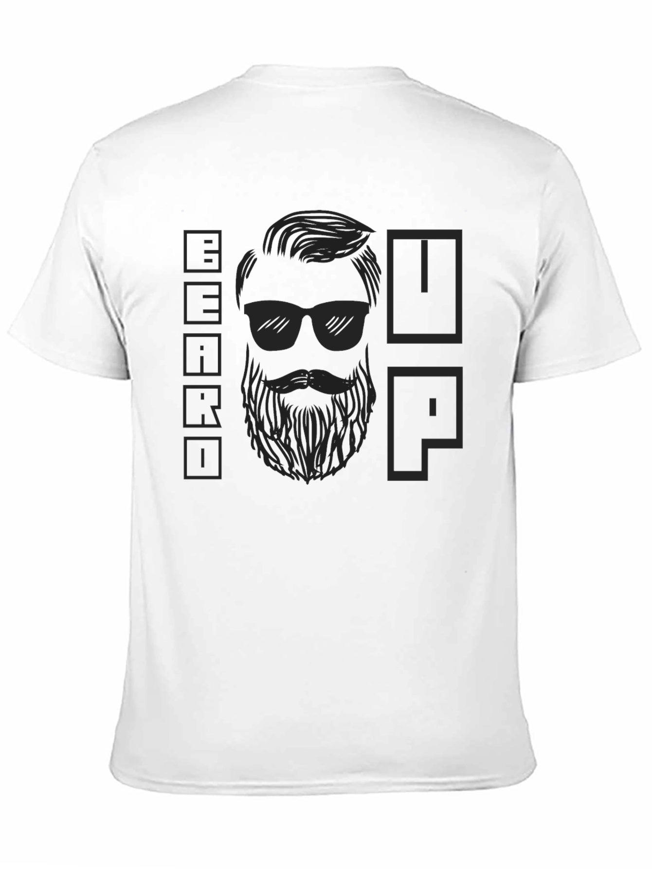 Black Beard Up Graphic T-Shirt - Cool Black Tee view 11