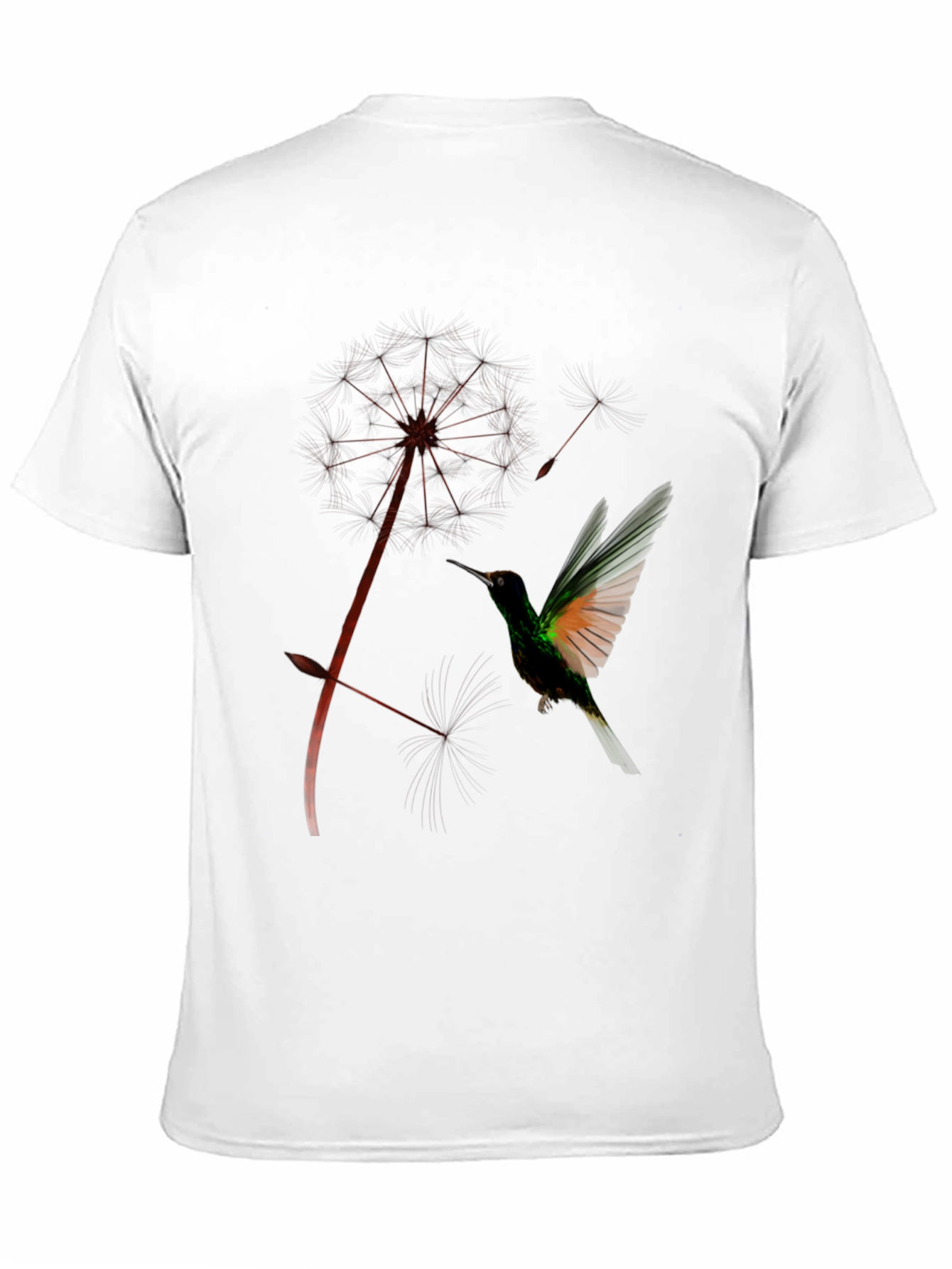 Black Hummingbird & Dandelion Black Graphic Tee view 11