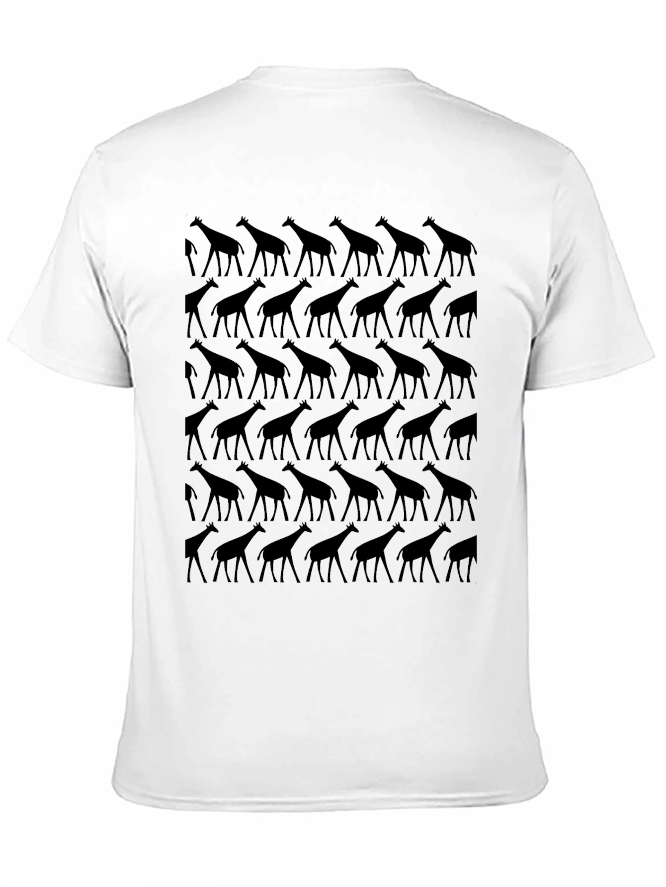 Black Giraffe Print T-Shirt - Men's Black Crew Neck Tee view 11