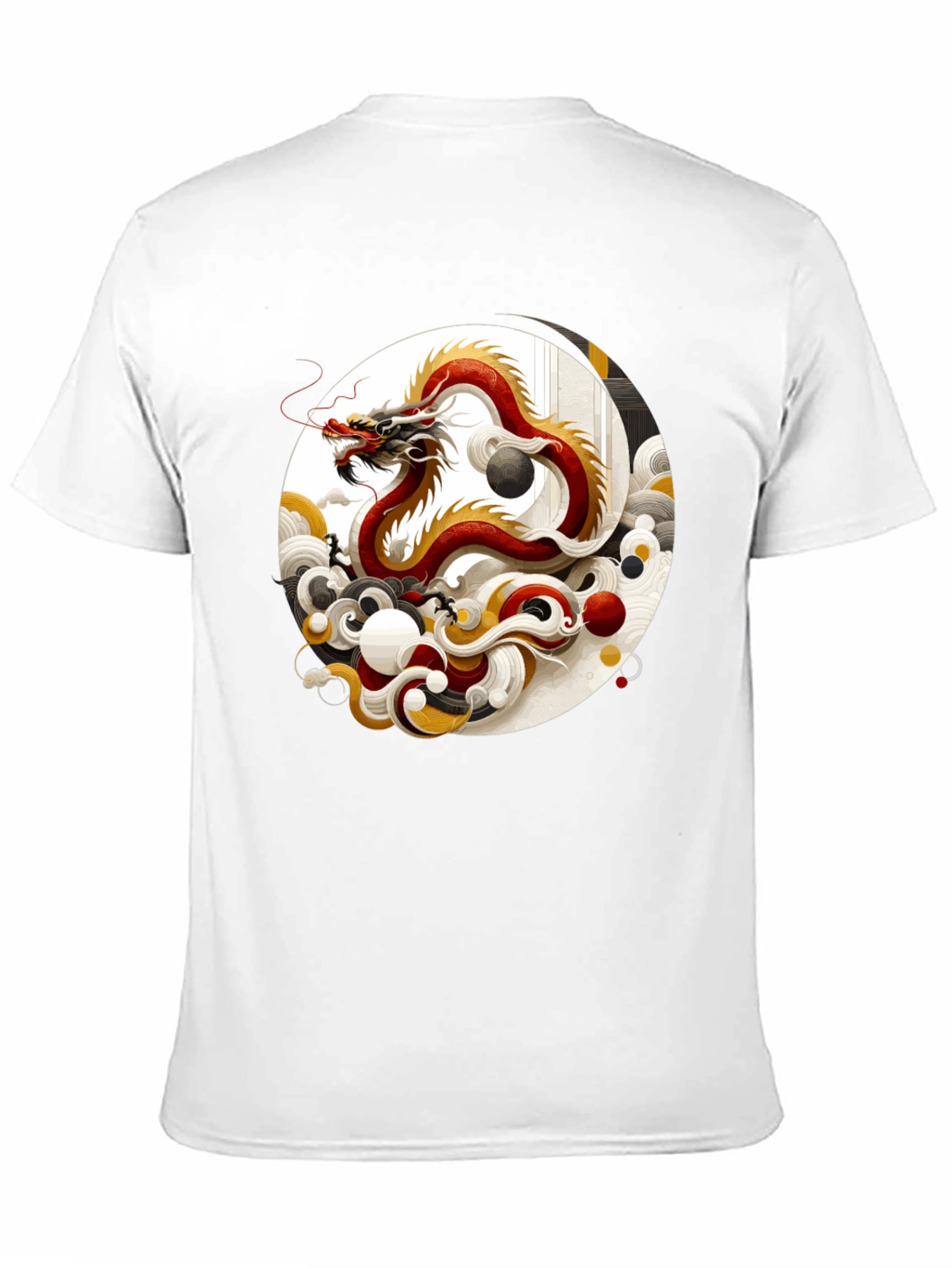 Black Yin Yang Dragon Graphic Tee view 11